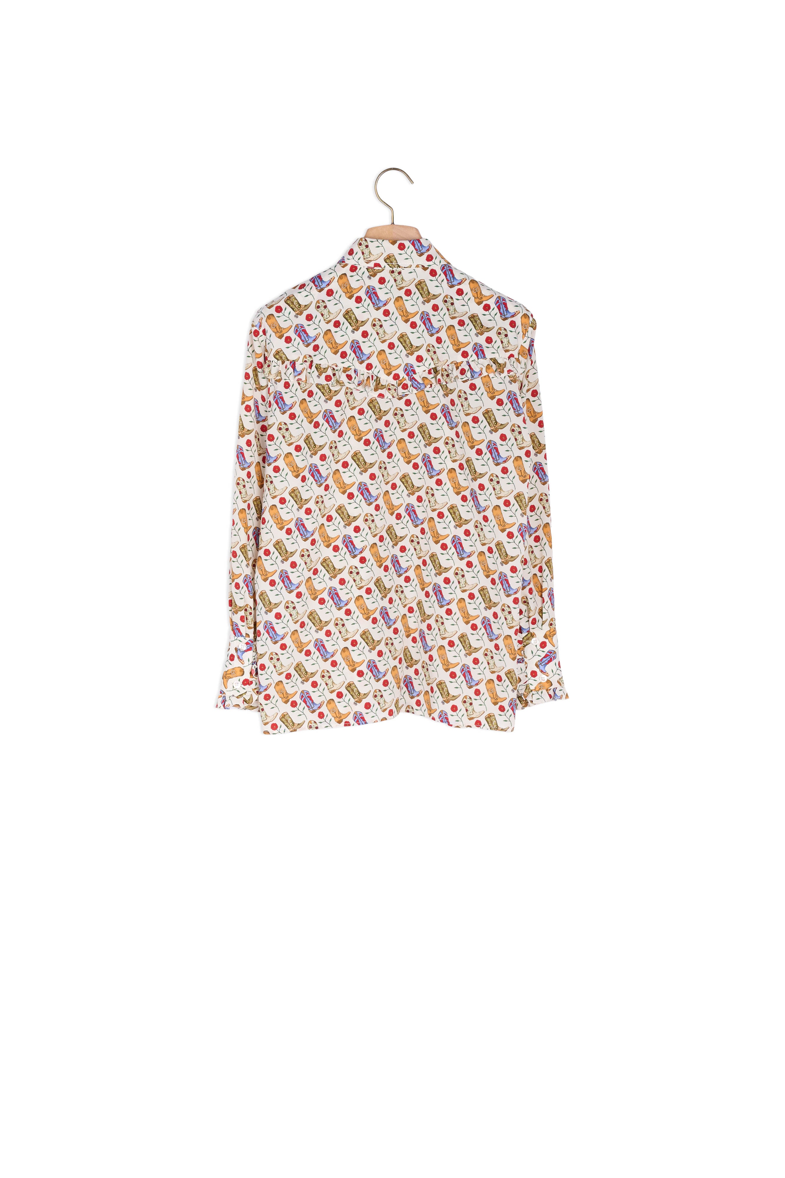 Chemise imprimée ornée de volants Sandro seconde main