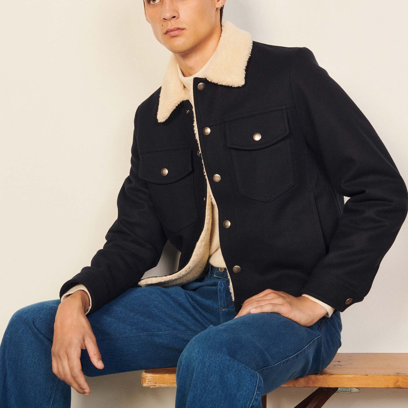 Blouson Marine Sandro seconde main