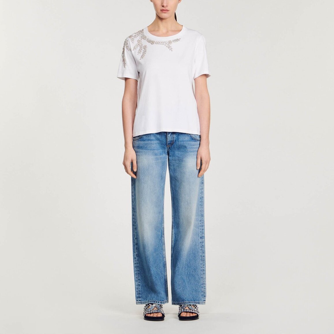 T-shirt orné de strass Sandro seconde main