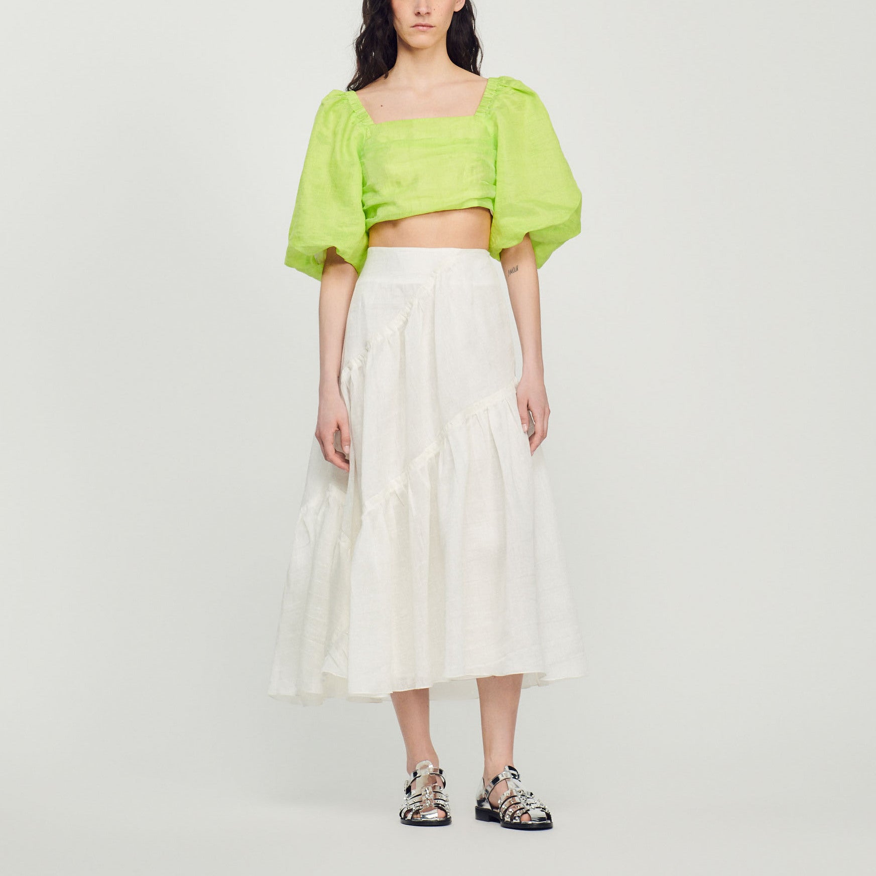 Jupe longue à volants Sandro seconde main