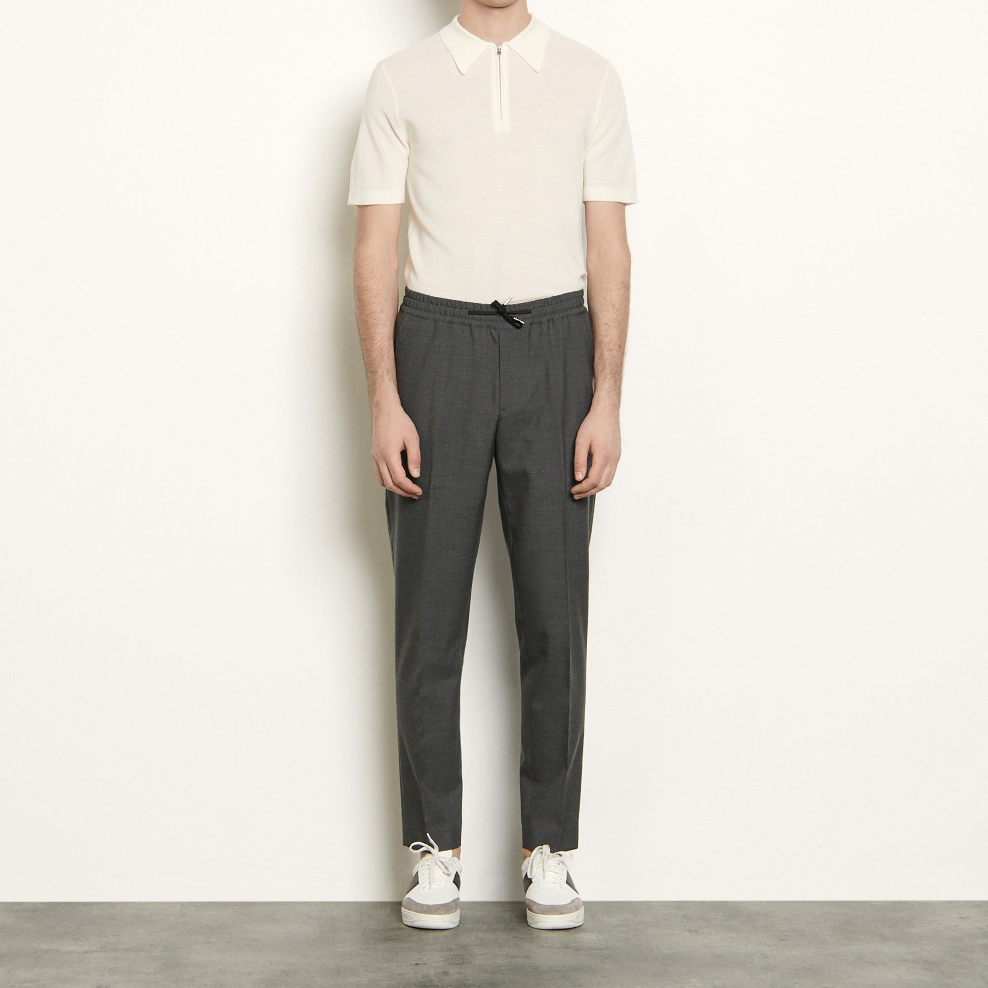 Pantalon en laine à taille élastiquée Sandro seconde main