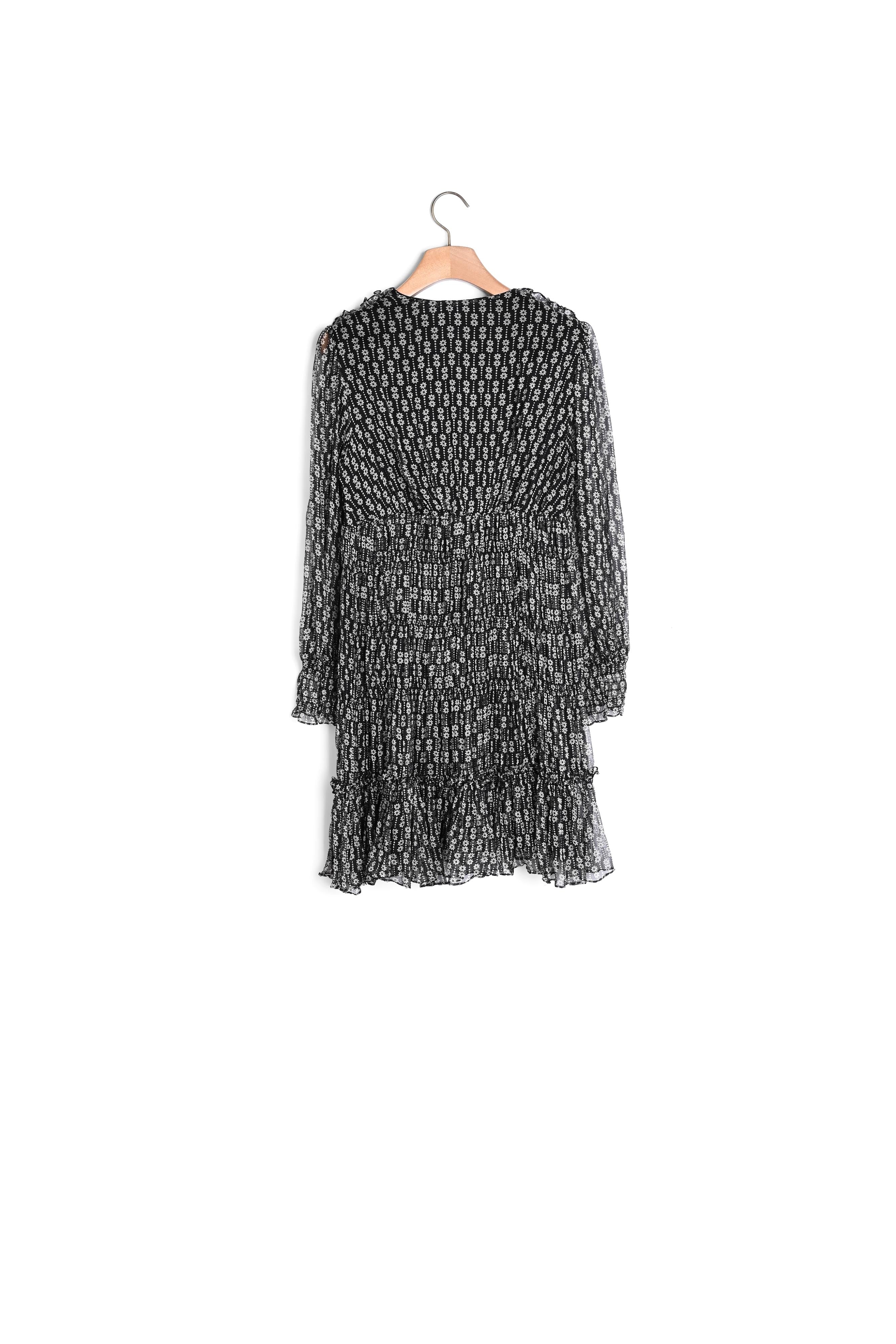 Robe imprimée Noir et Blanc Sandro seconde main