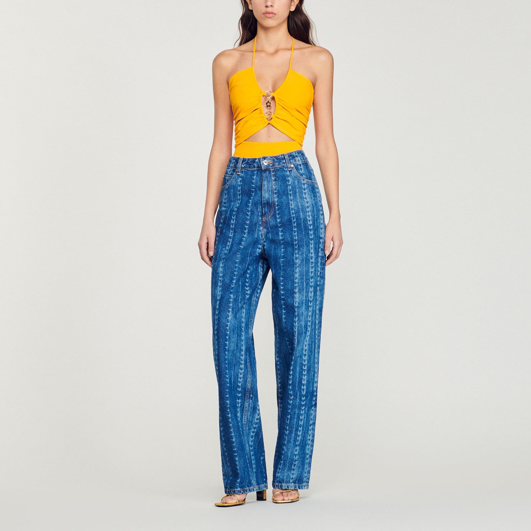 Jean à motifs délavés Sandro seconde main