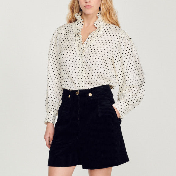 Chemise fluide à imprimé mini pois Sandro seconde main