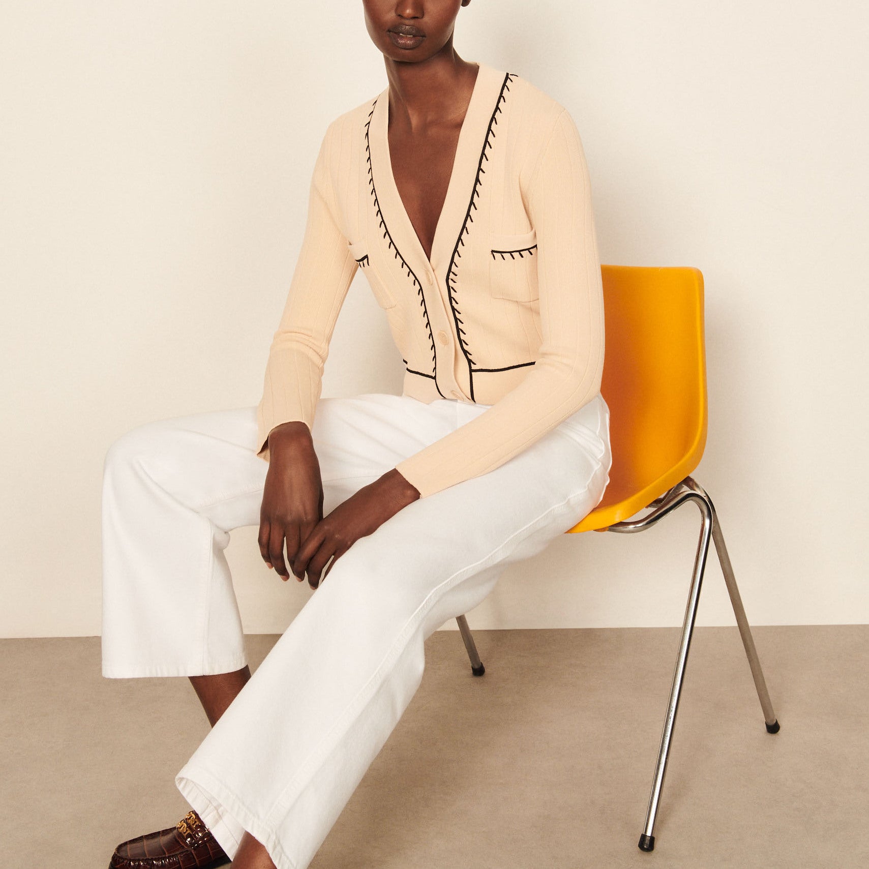 Cardigan à détails contrastés Sandro seconde main