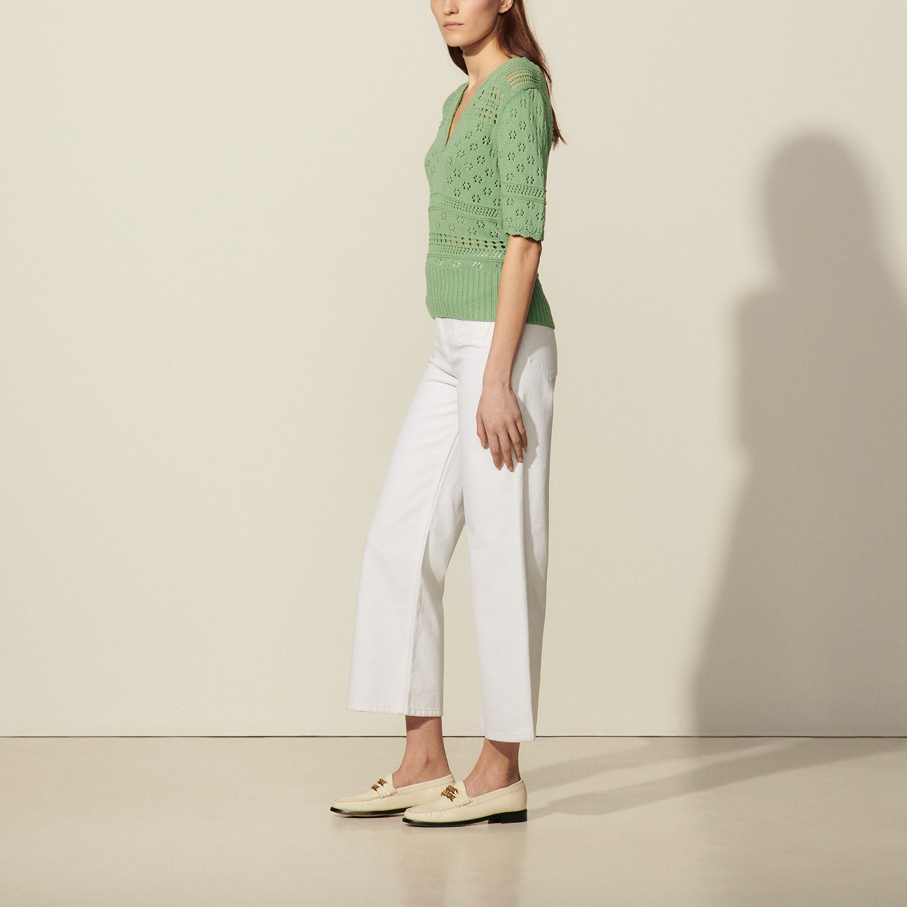 Pull manches courtes en Maille fantaisie Sandro seconde main