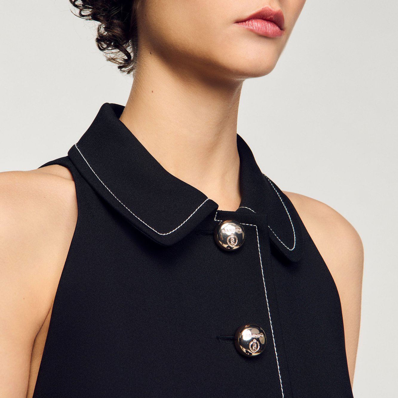 Robe courte à col claudine Sandro seconde main