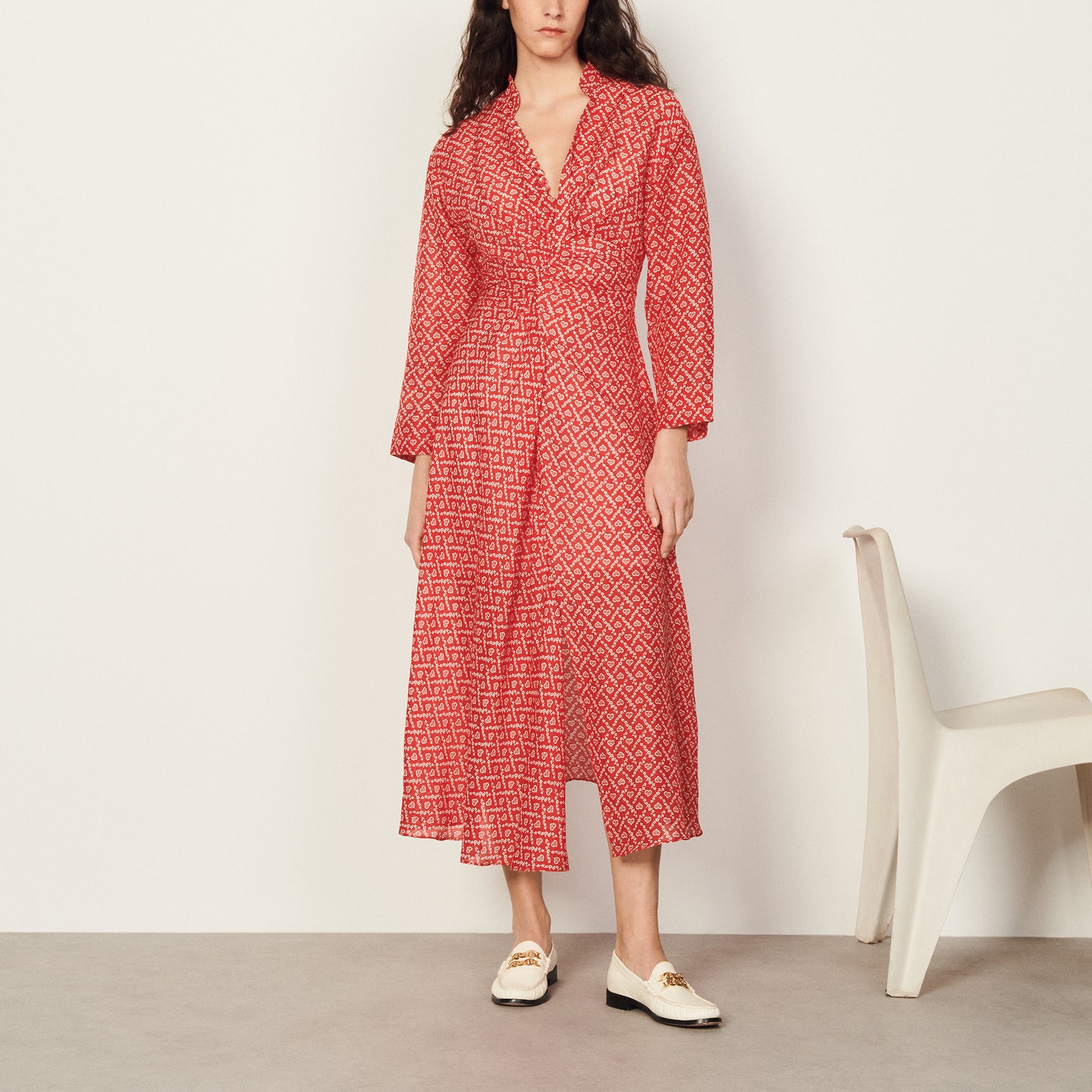 Robe longue imprimée Sandro seconde main