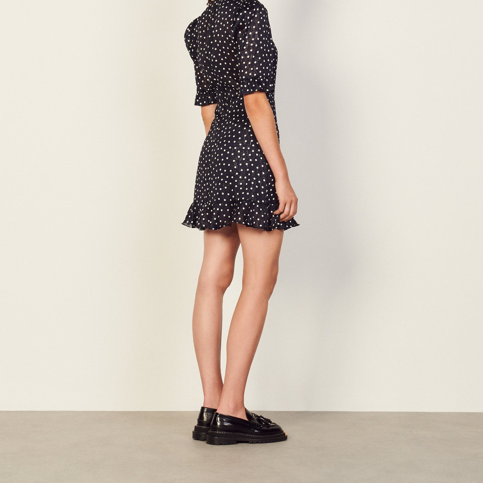 Robe imprimé marine et blanc Sandro seconde main