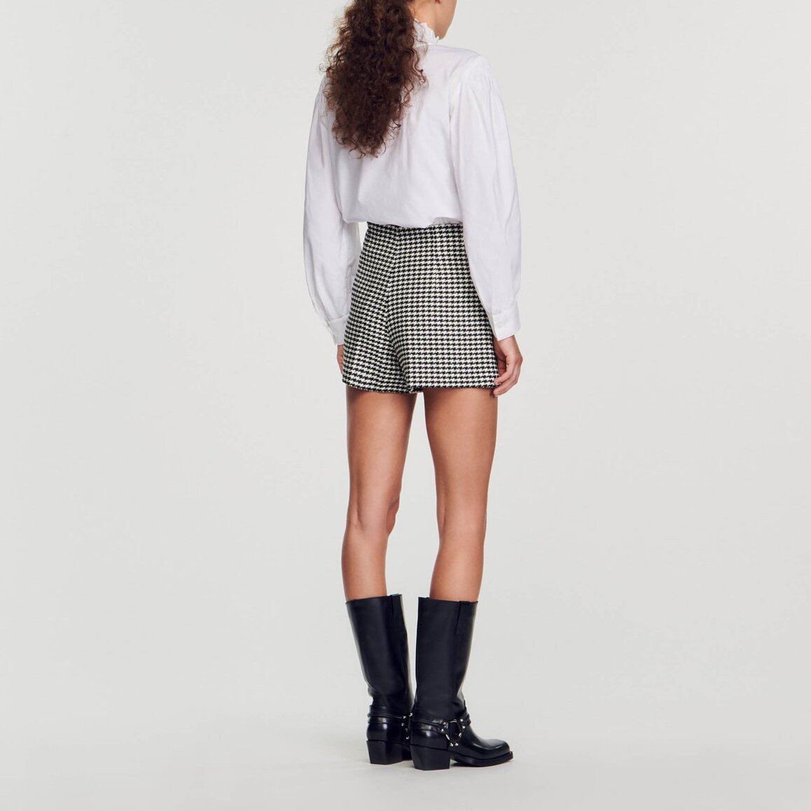 Short à motif pied-de-poule Sandro seconde main