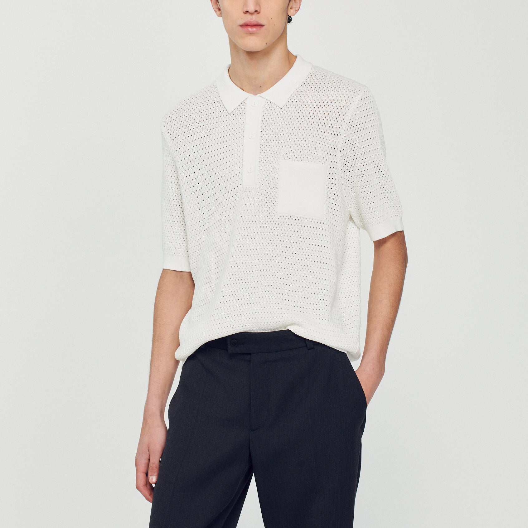 Pull polo manches courtes Sandro seconde main