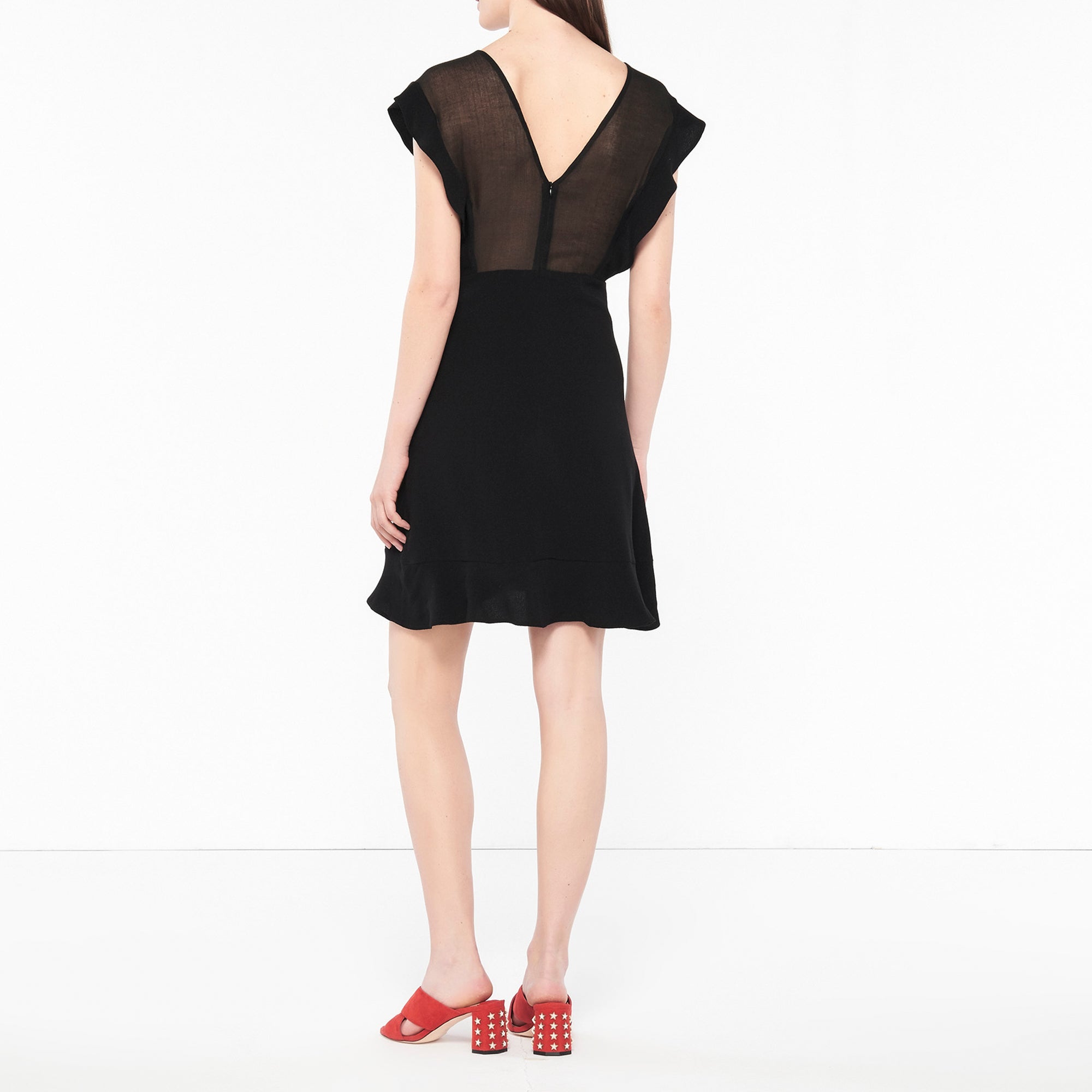 Robe décolleté V et bas volanté Sandro seconde main