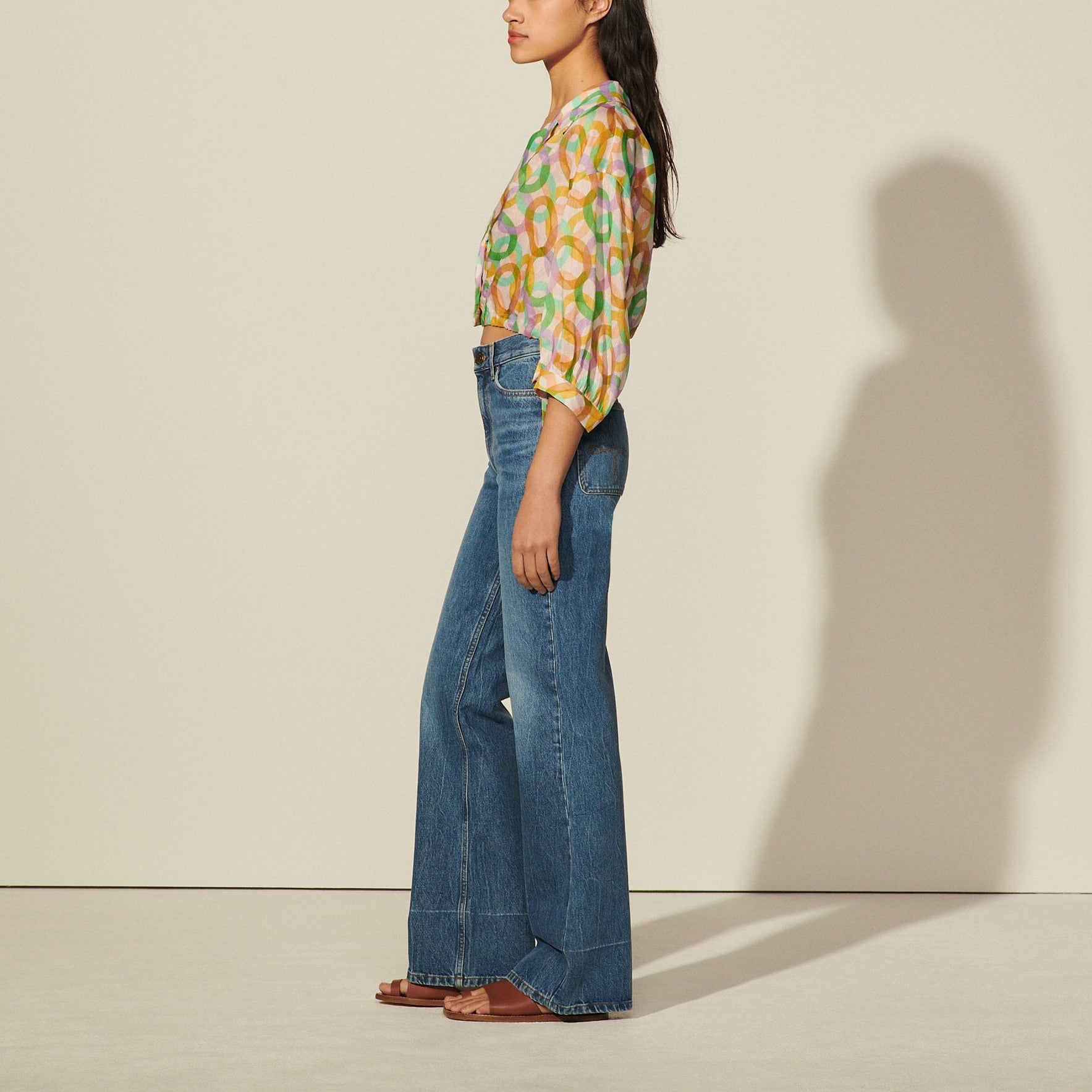 Chemise en voile imprimé Sandro seconde main