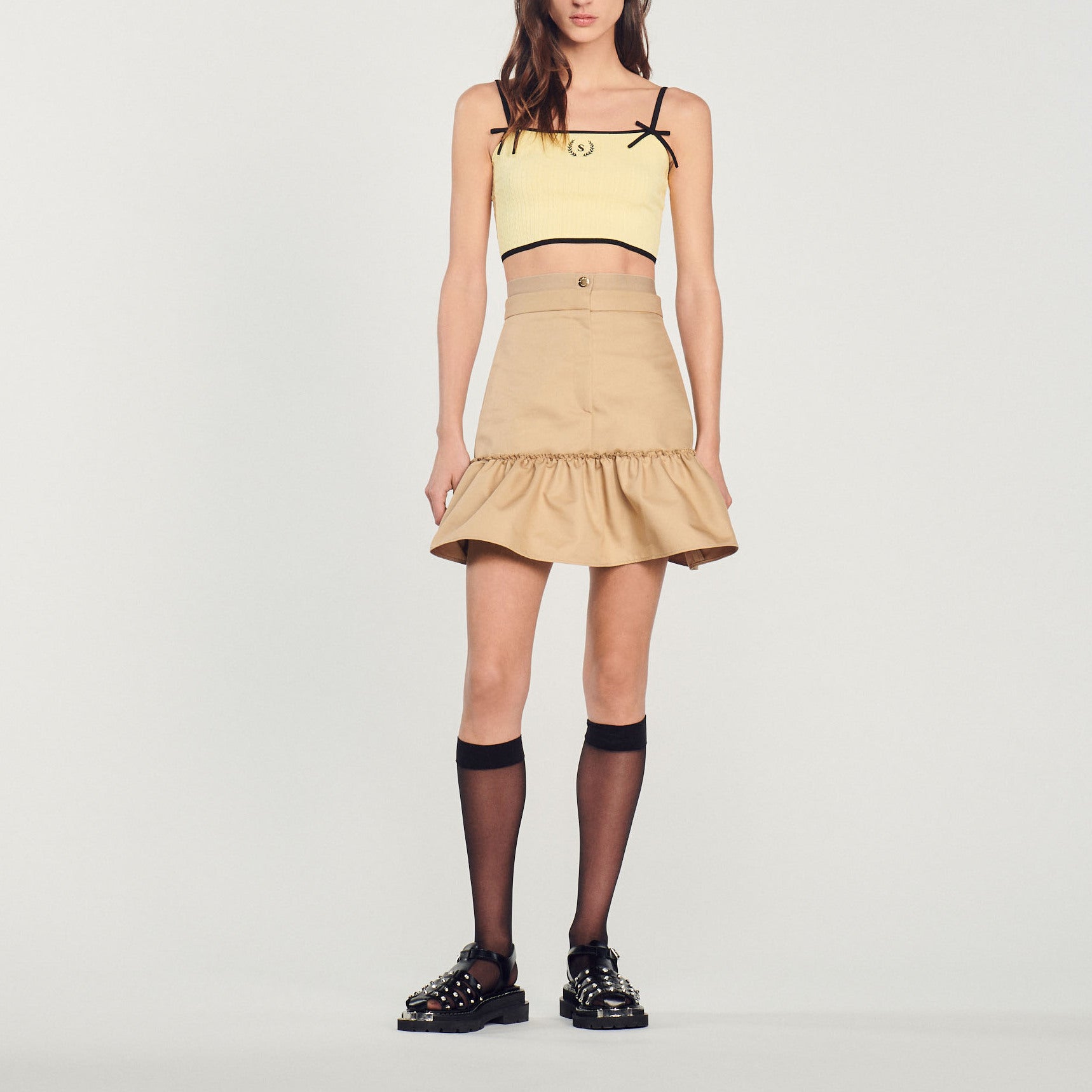 Jupe courte à volants Sandro seconde main