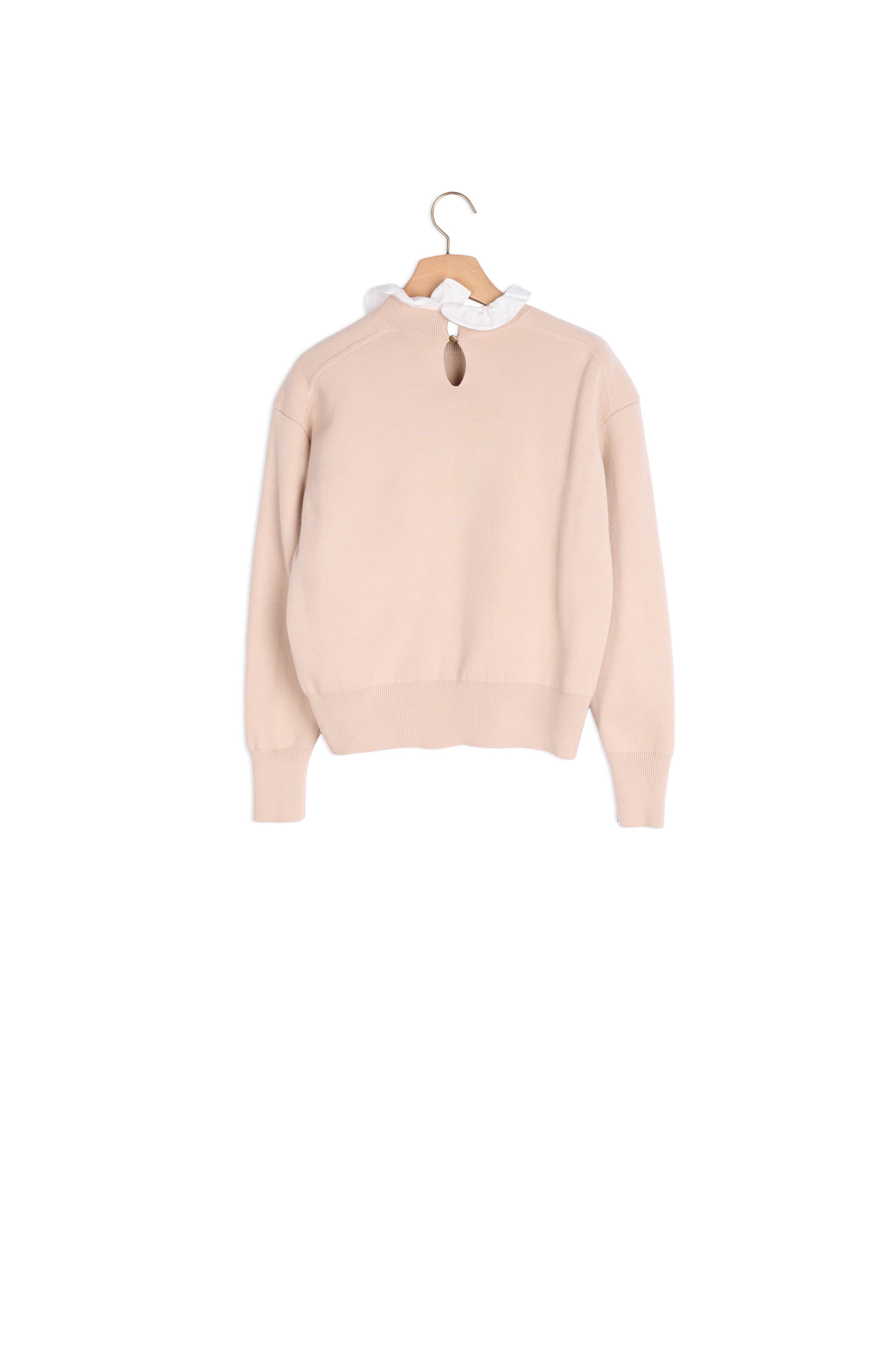 Pull à col volanté contrasté Sandro seconde main