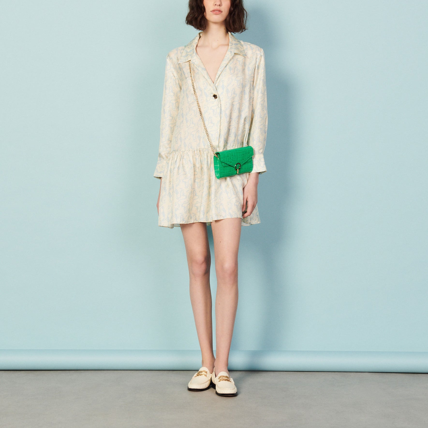 Robe en soie imprimée Sandro seconde main