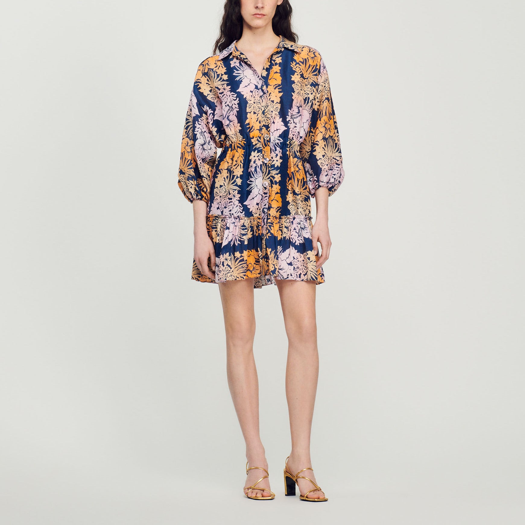 Robe courte imprimée Hawaï Sandro seconde main