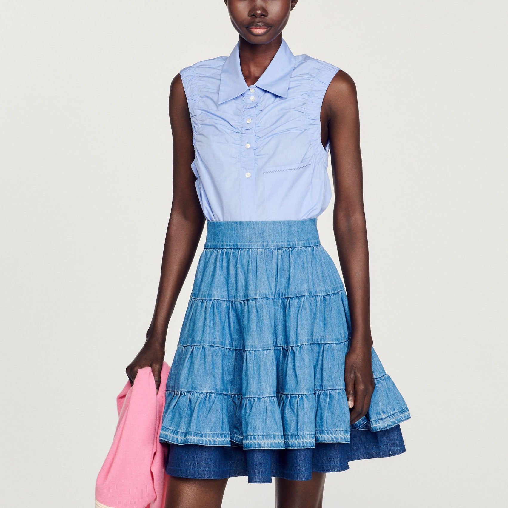 Chemise courte sans manches Sandro seconde main