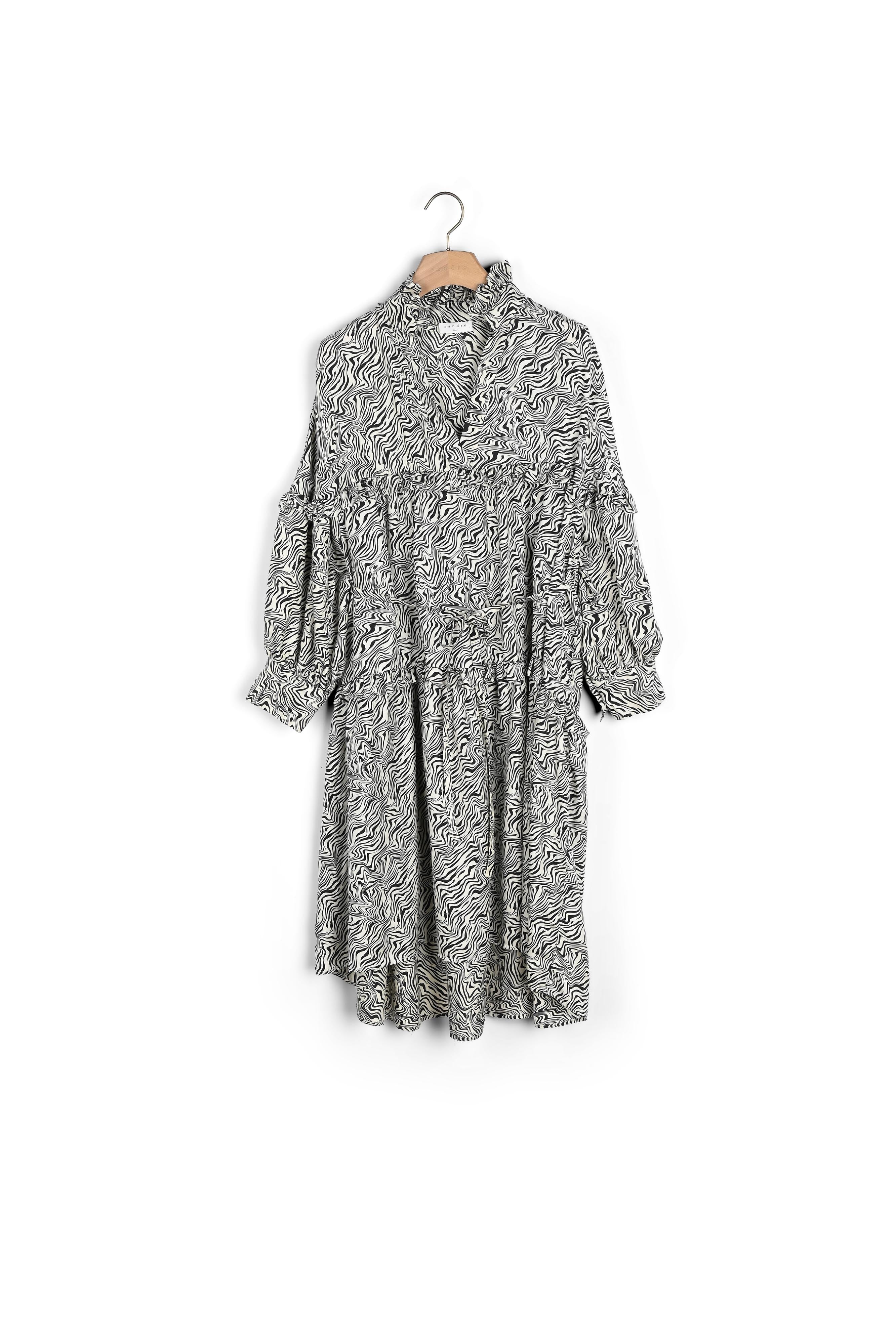 Robe imprimée oversize en soie Sandro seconde main