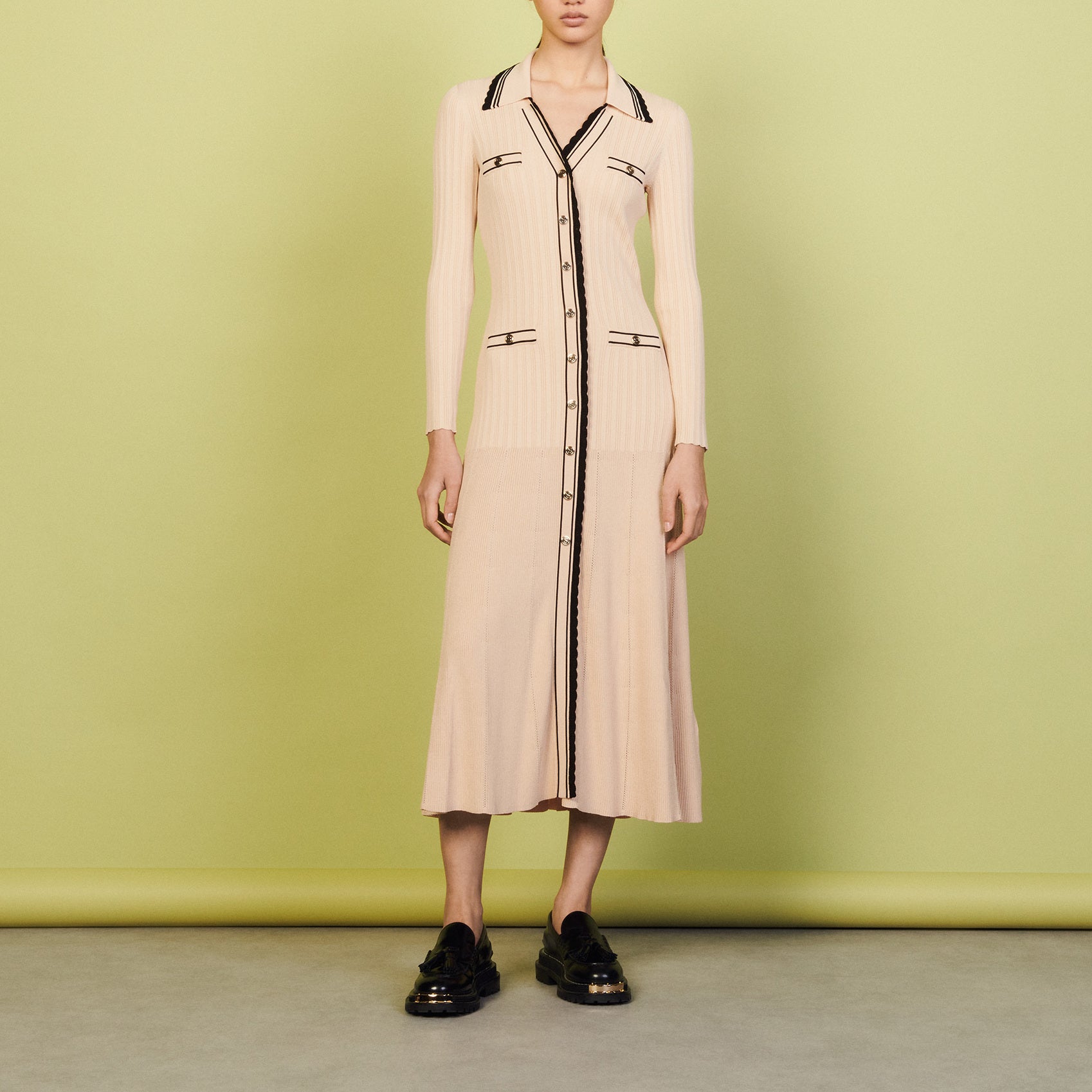 Robe longue gilet en Maille Sandro seconde main