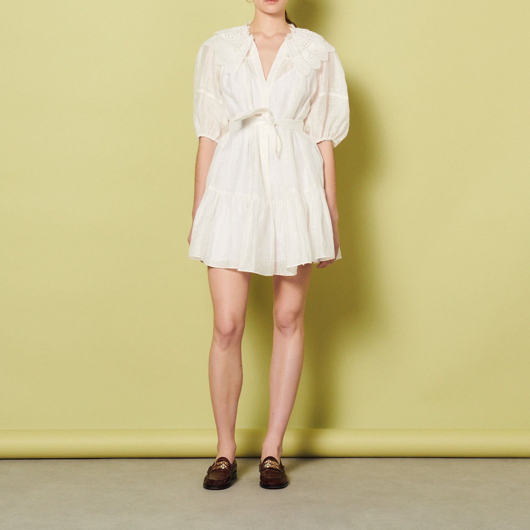 Robe courte en lin Sandro seconde main