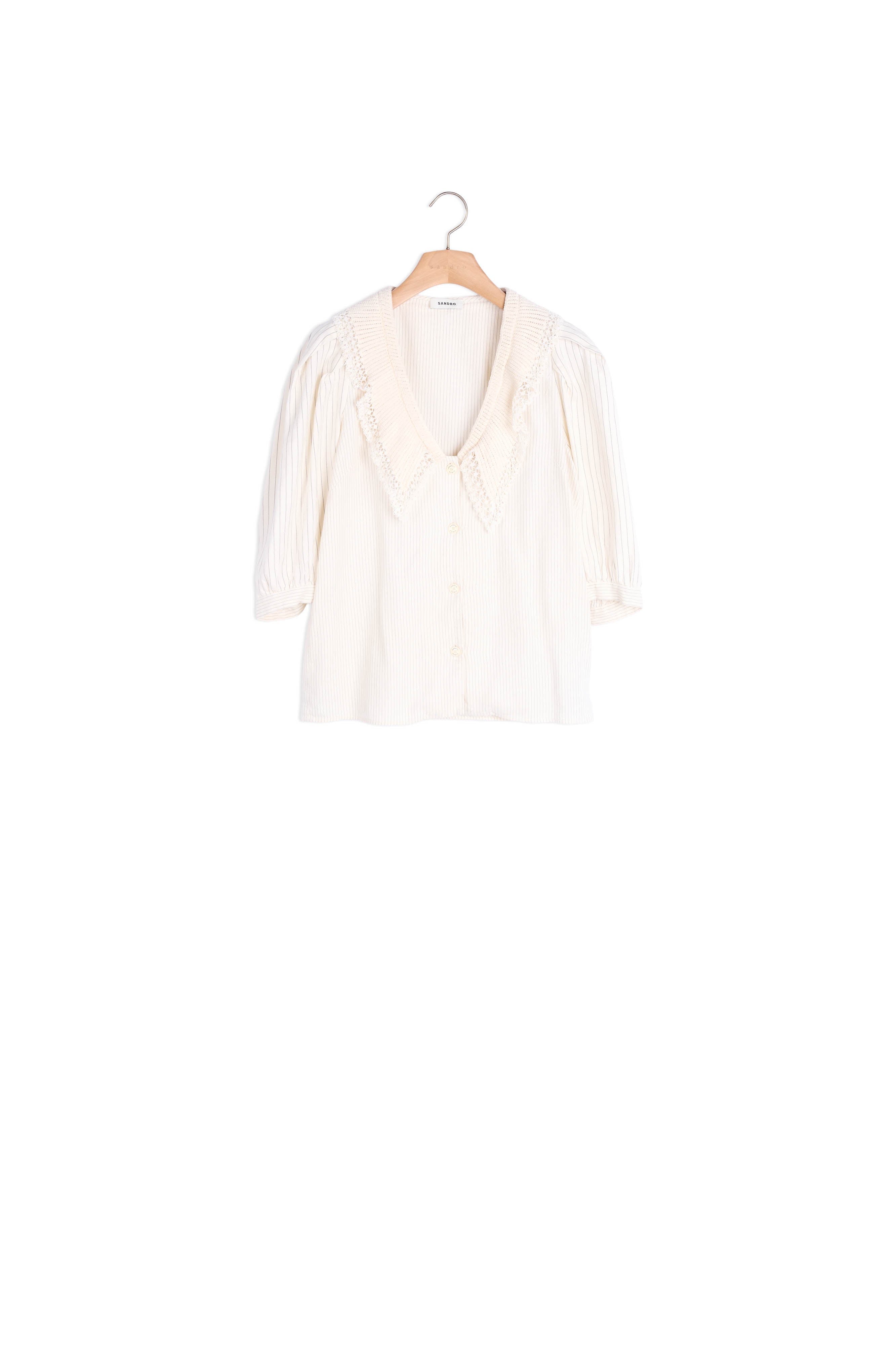 Chemise en lin rayée Sandro seconde main