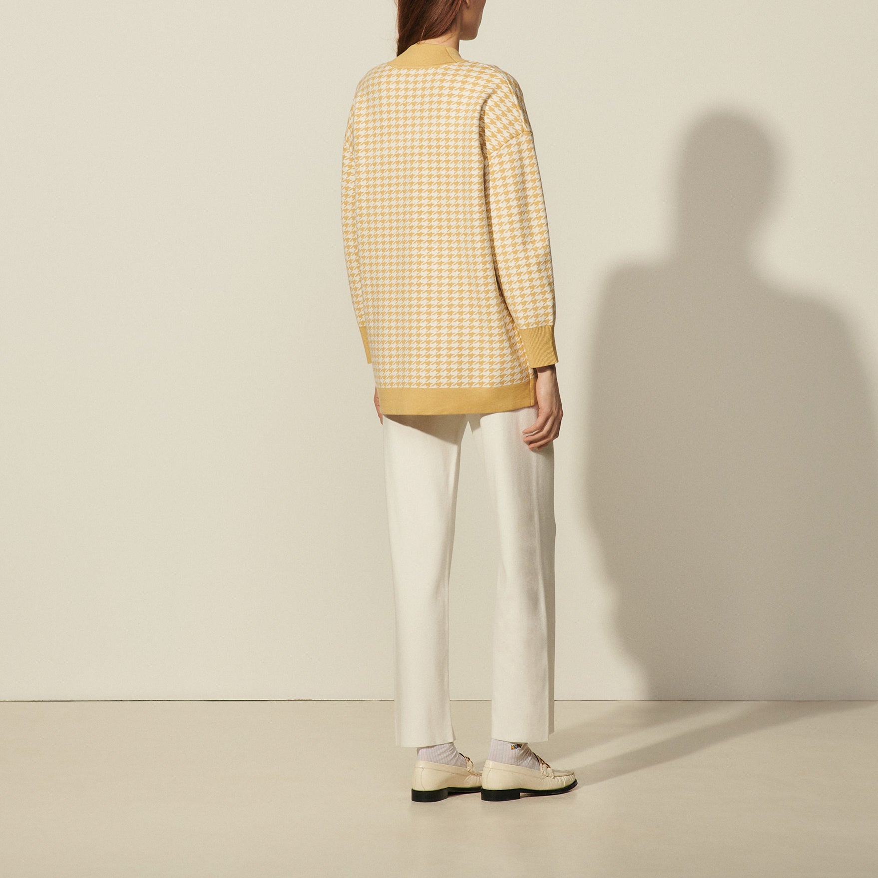 Cardi-coat à motifs pied de coq Sandro seconde main