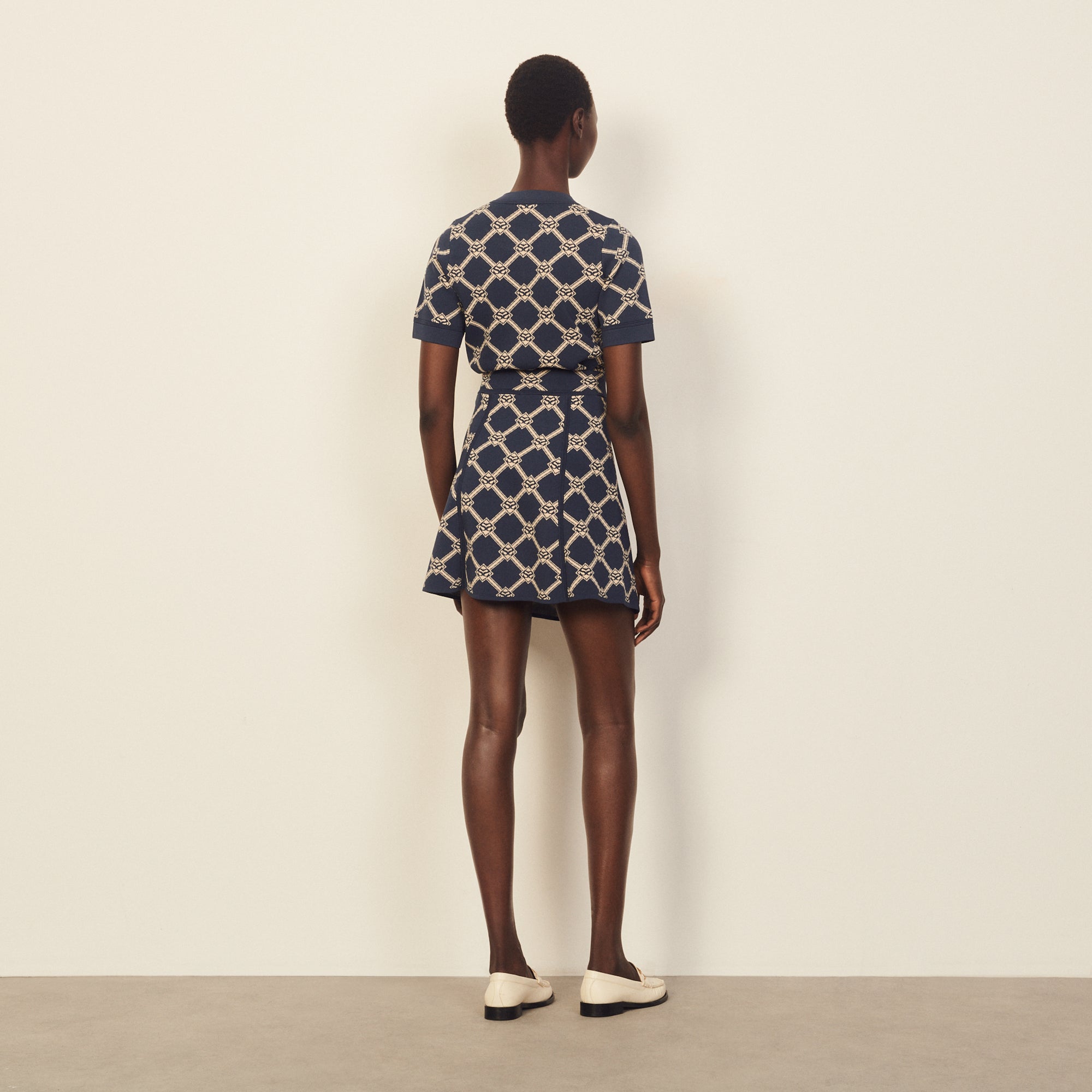 Jupe trapèze en Maille avec jacquard Sandro seconde main