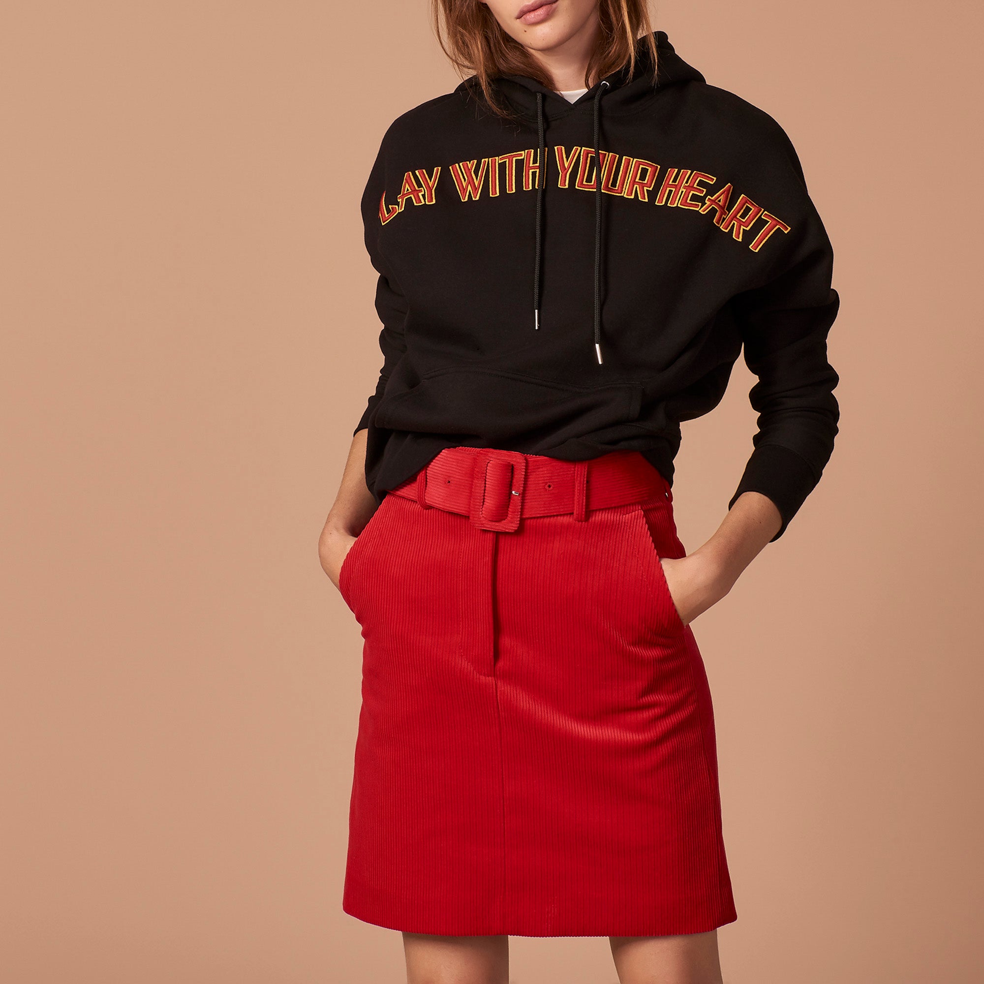 Jupe courte en velours Sandro seconde main