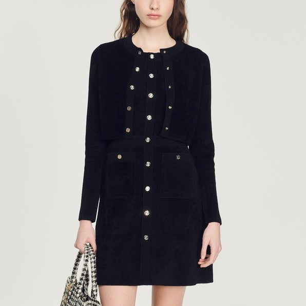 Cardigan court effet velours Sandro seconde main