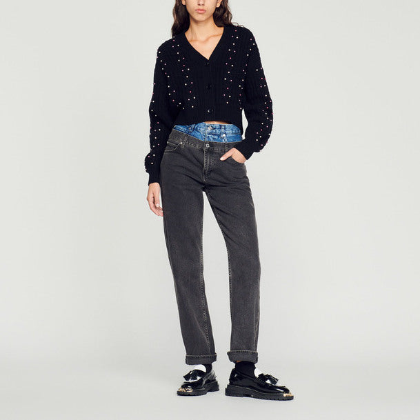 Cardigan en Maille orné de perles Sandro seconde main