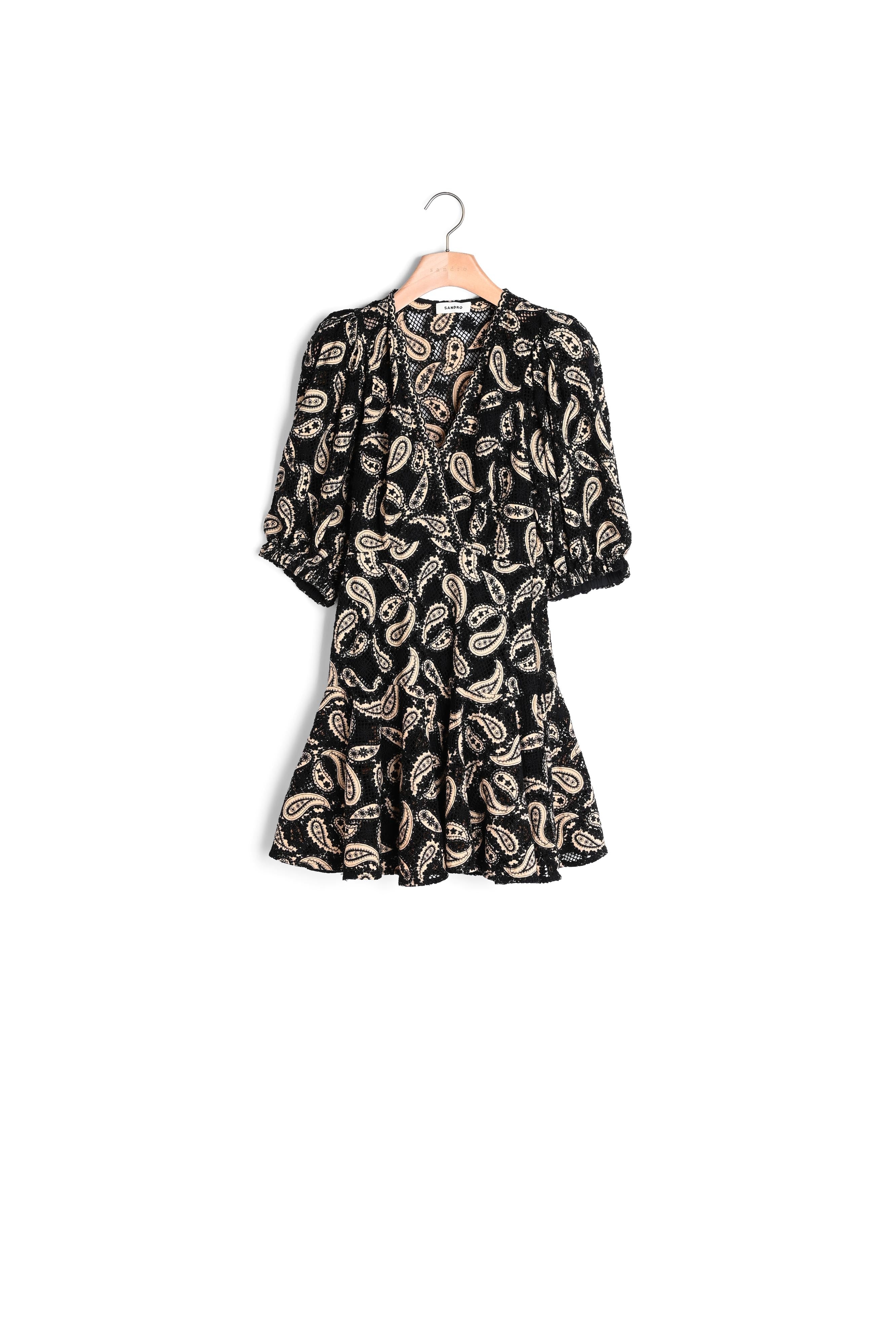 Robe courte en guipure motifs paisley Sandro seconde main