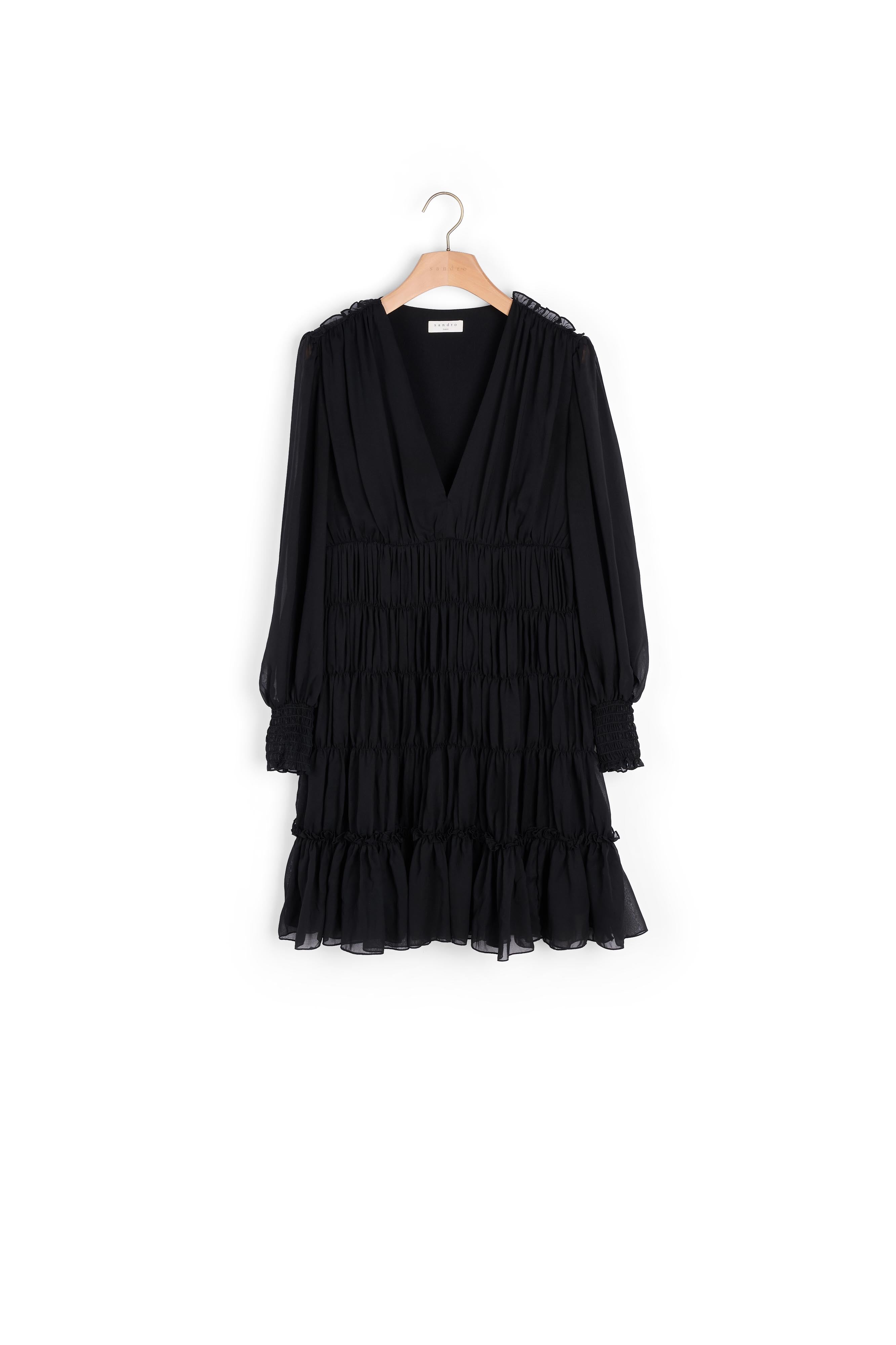 Robe courte en voile à  fronces Sandro seconde main