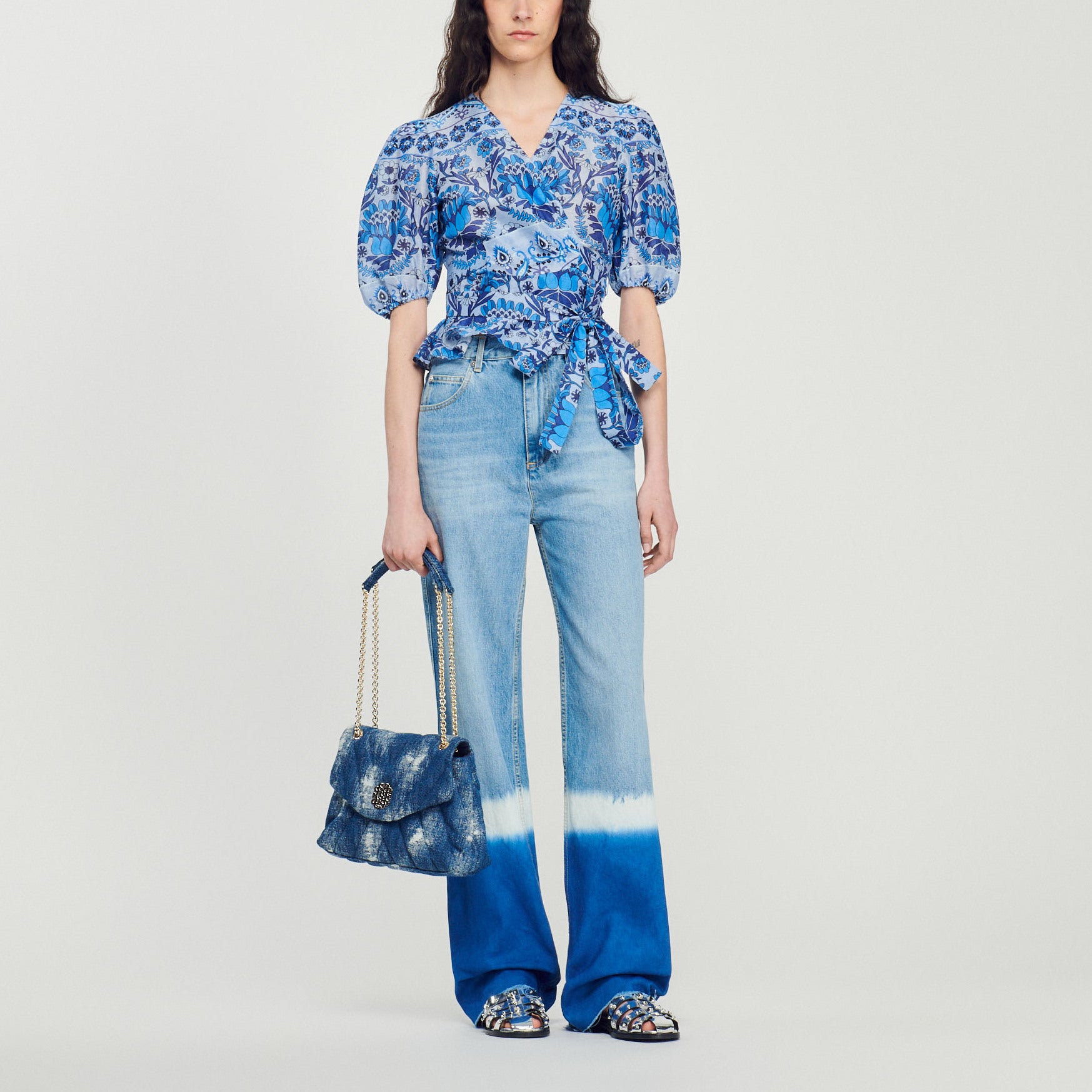 Top court cache-cœur imprimé Sandro seconde main