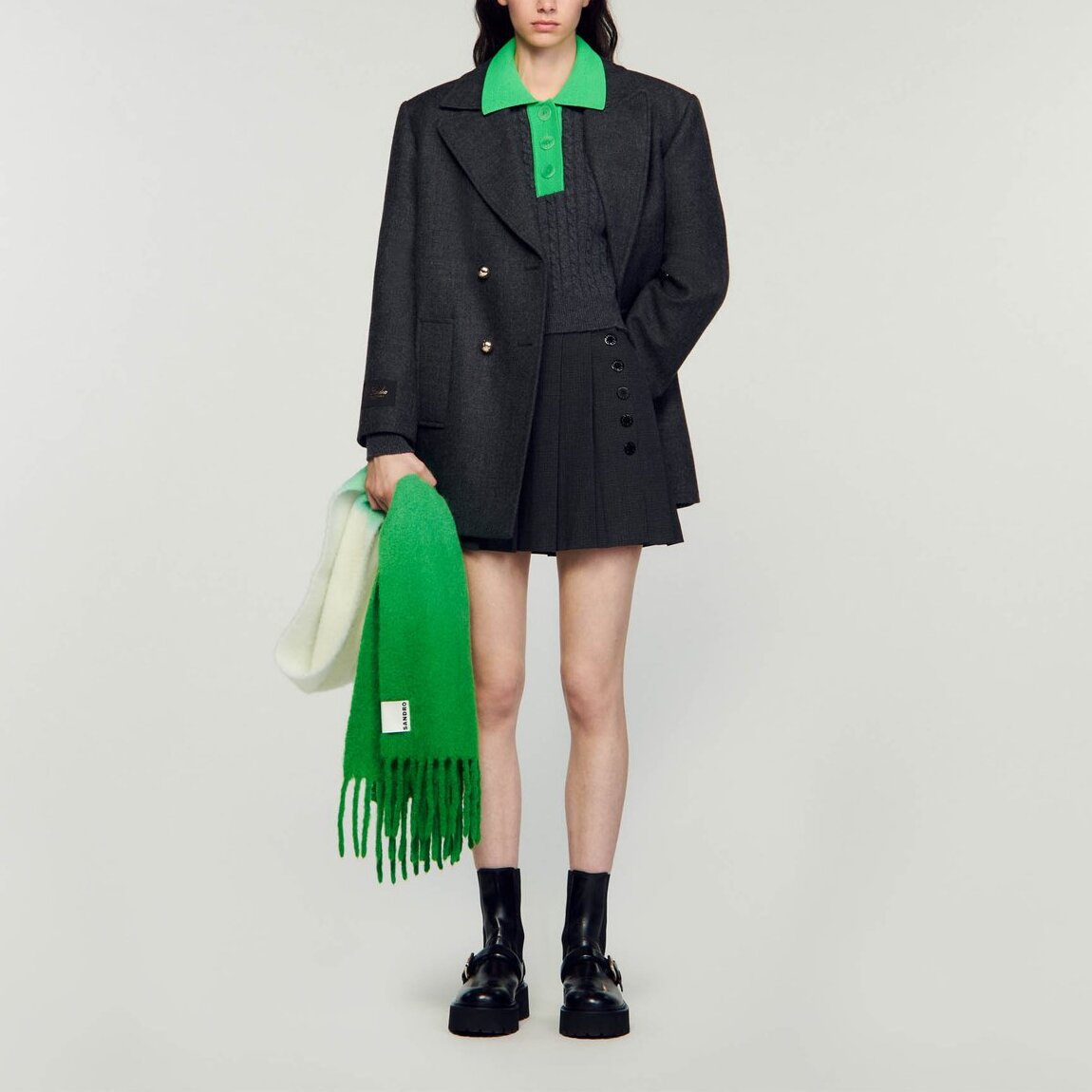 Pull court en Maille torsadée Sandro seconde main