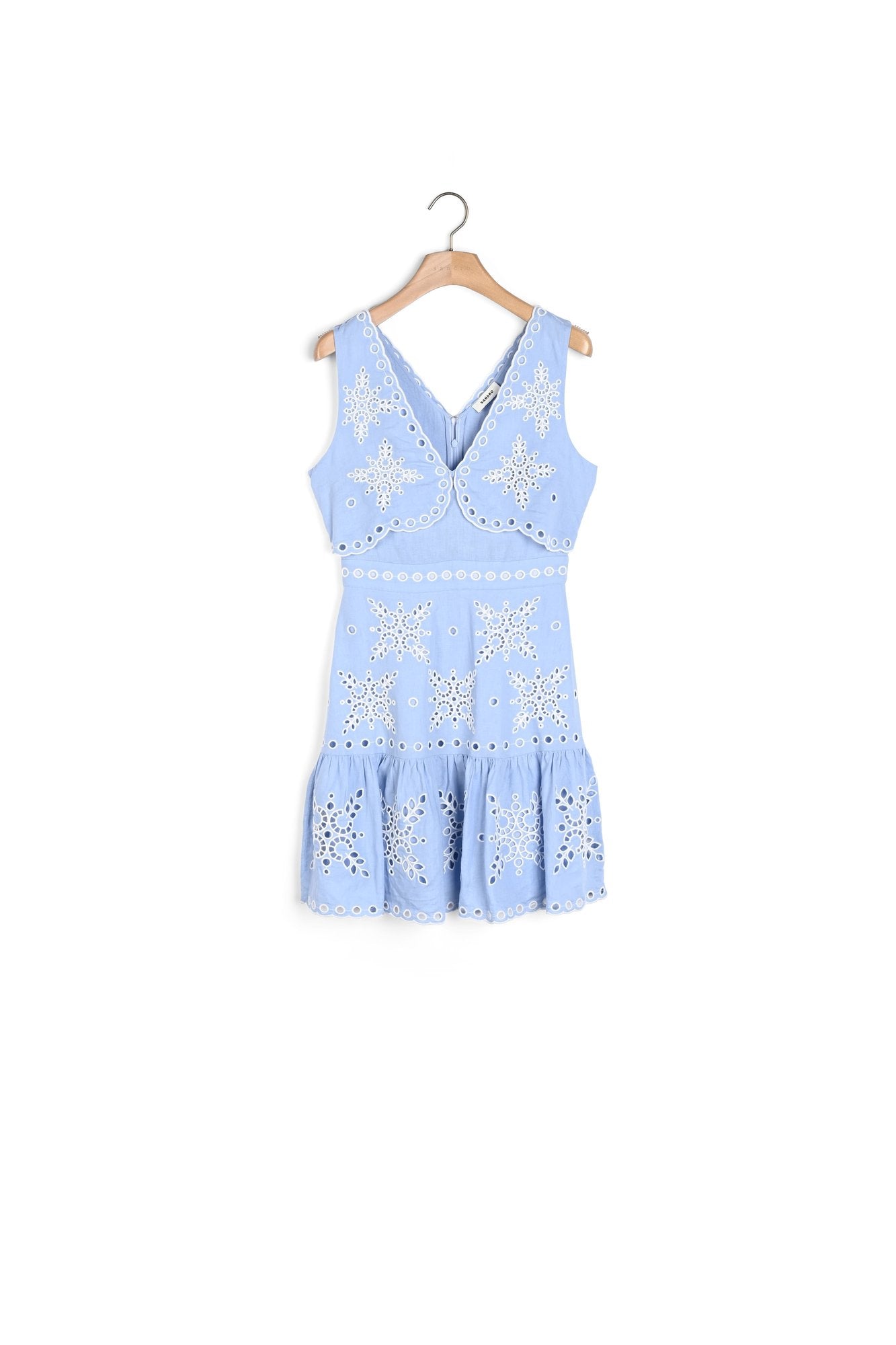 Robe courte à broderies anglaises Sandro seconde main