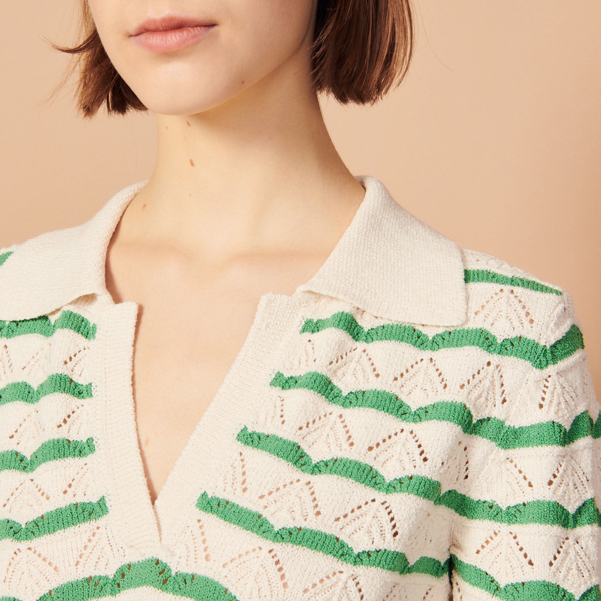 Pull polo rayé Sandro seconde main