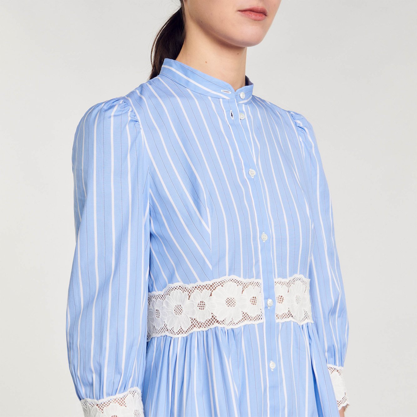 Robe longue à rayures en coton Sandro seconde main