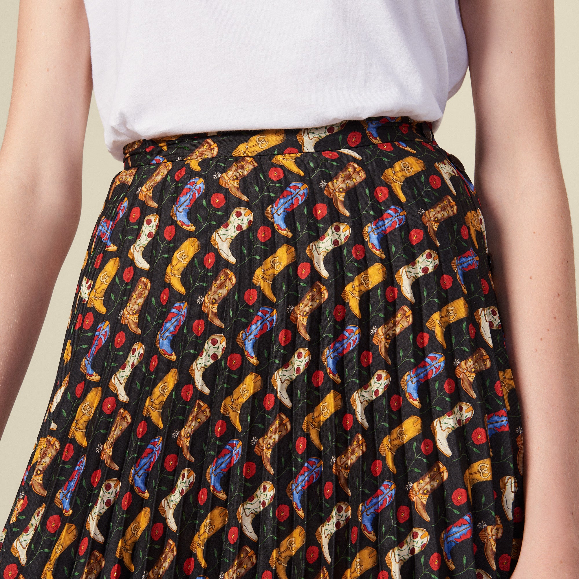 Jupe plissée portefeuille en imprimé Sandro seconde main