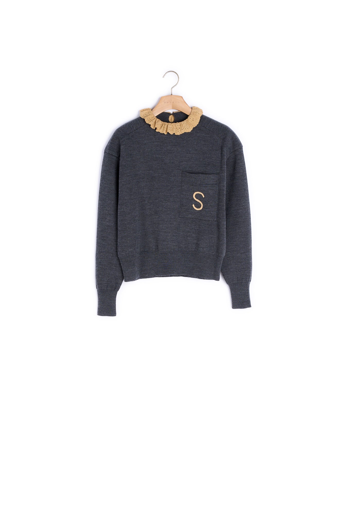 Pull Gris Foncé Sandro seconde main