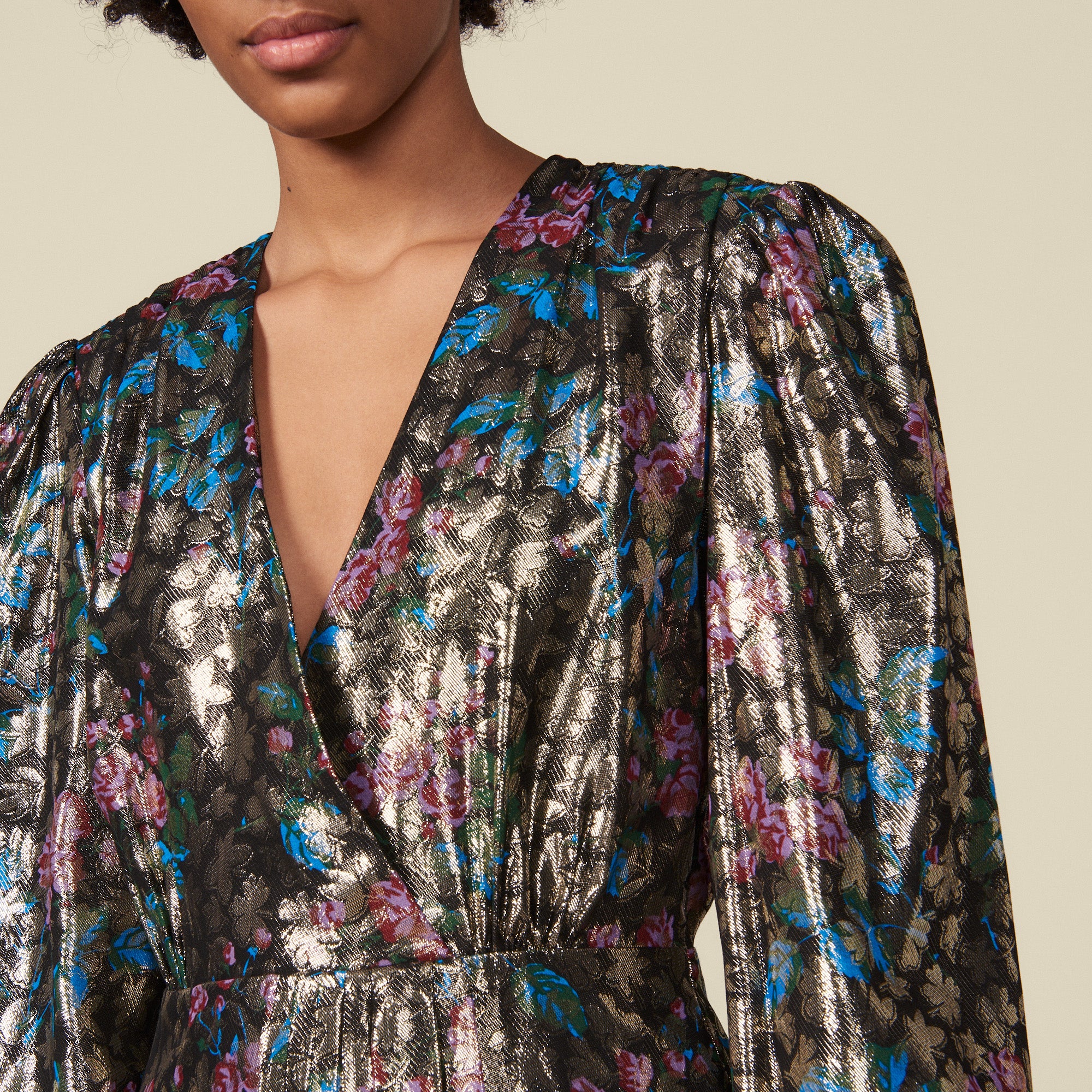 Robe courte en jacquard lurex Sandro seconde main