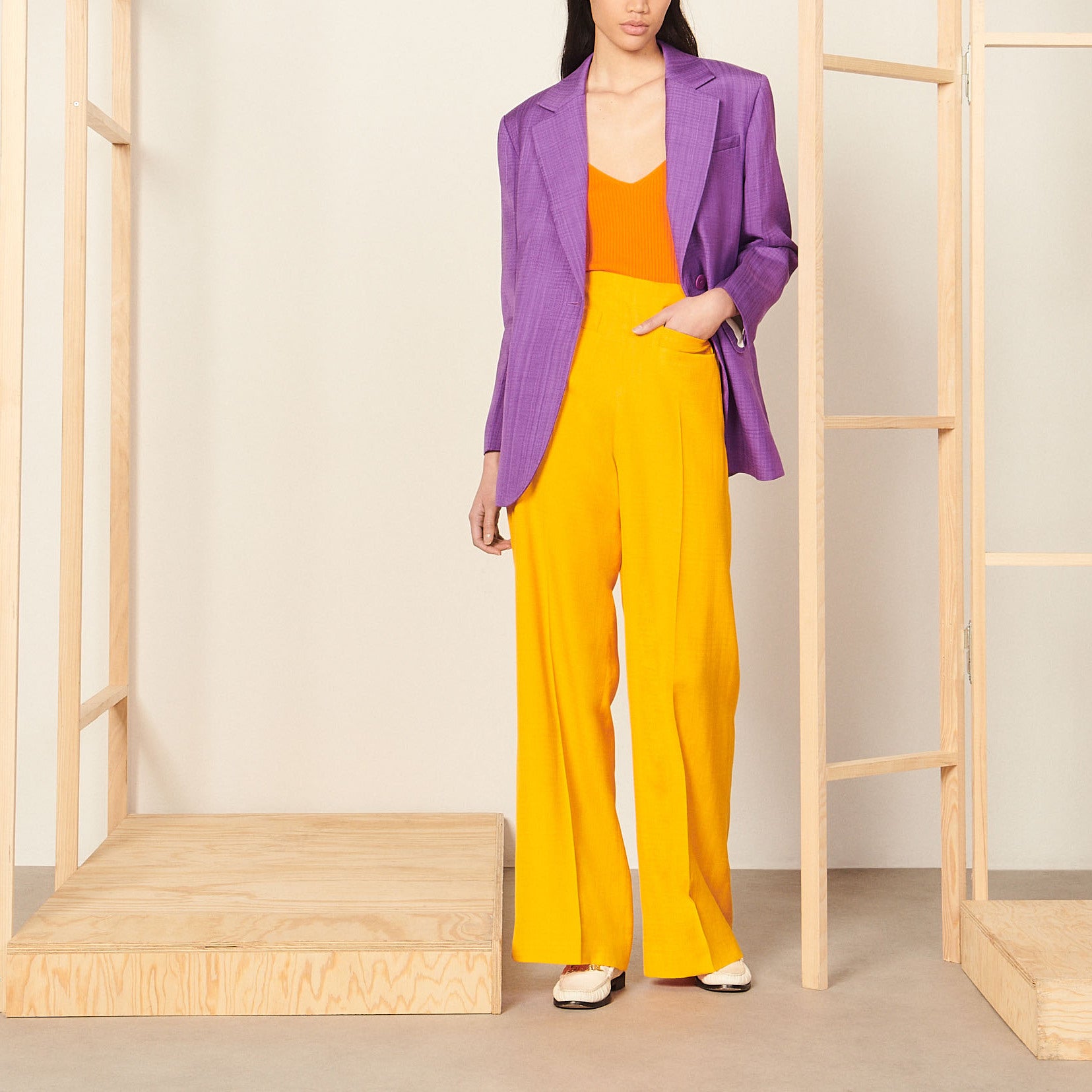 Pantalon taille haute Sandro seconde main