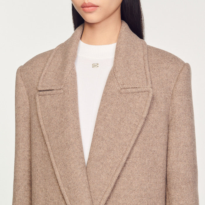 Manteau long en laine mélangée Sandro seconde main