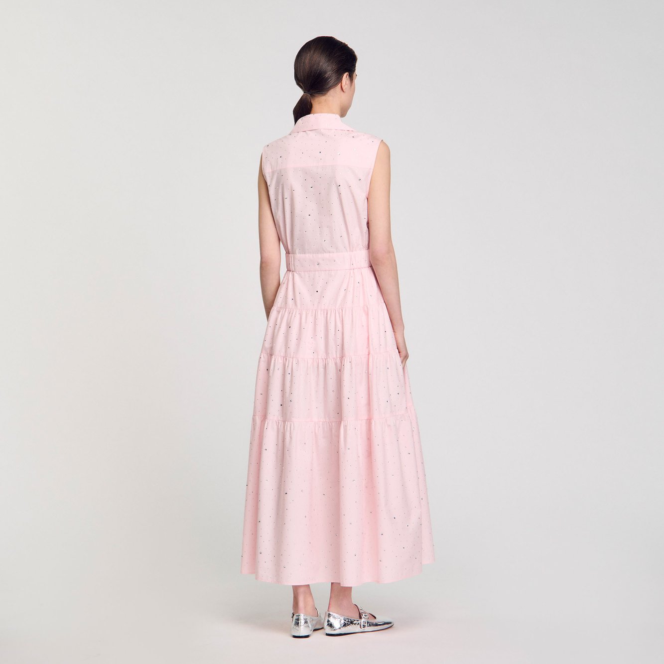 Robe longue nouée ornée de strass Sandro seconde main