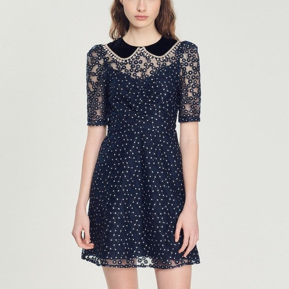 Robe courte à col claudine Sandro seconde main