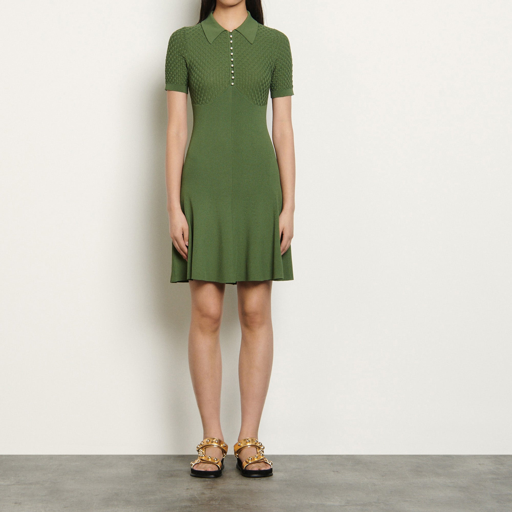 Robe en Maille façon polo Sandro seconde main