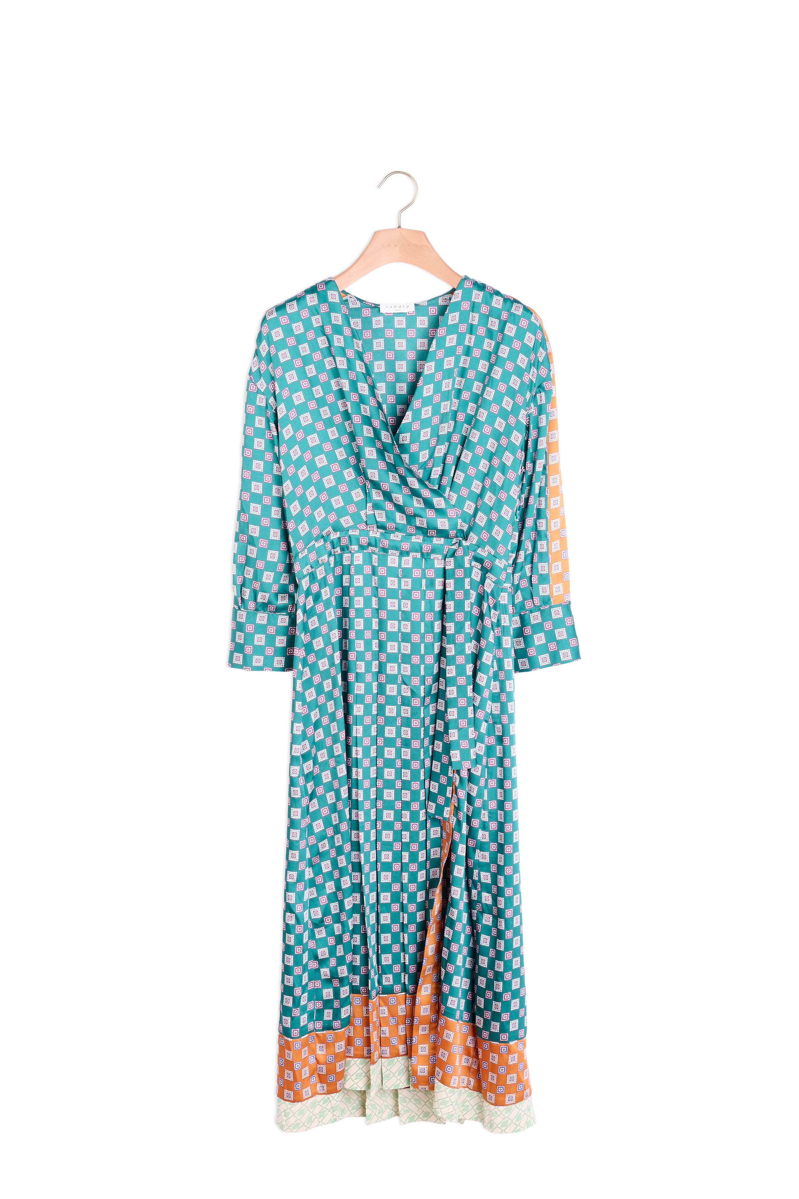 Robe longue en patchwork d'imprimés Sandro seconde main