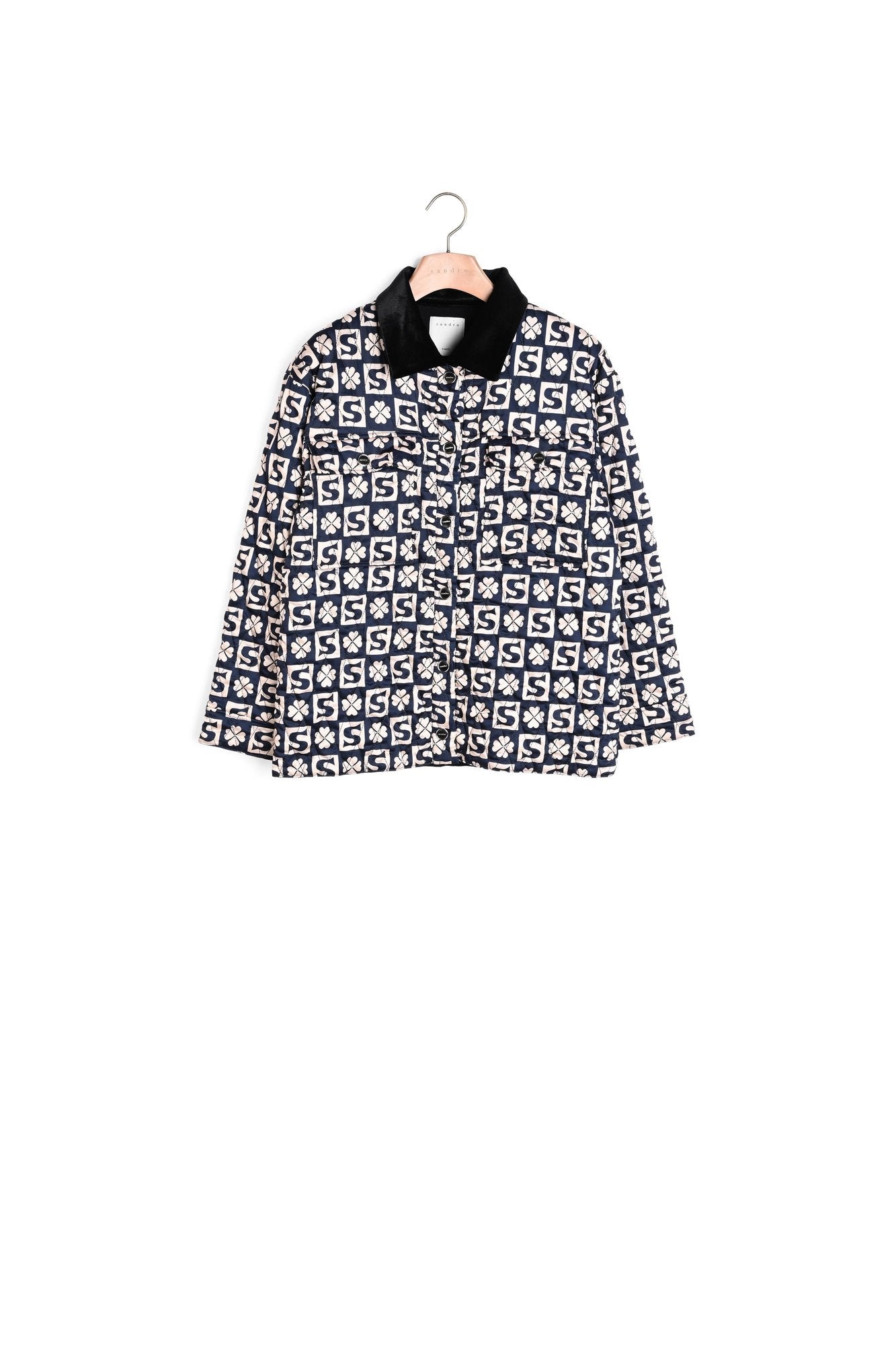 Cardi coat matelassé en mix-matières Sandro seconde main