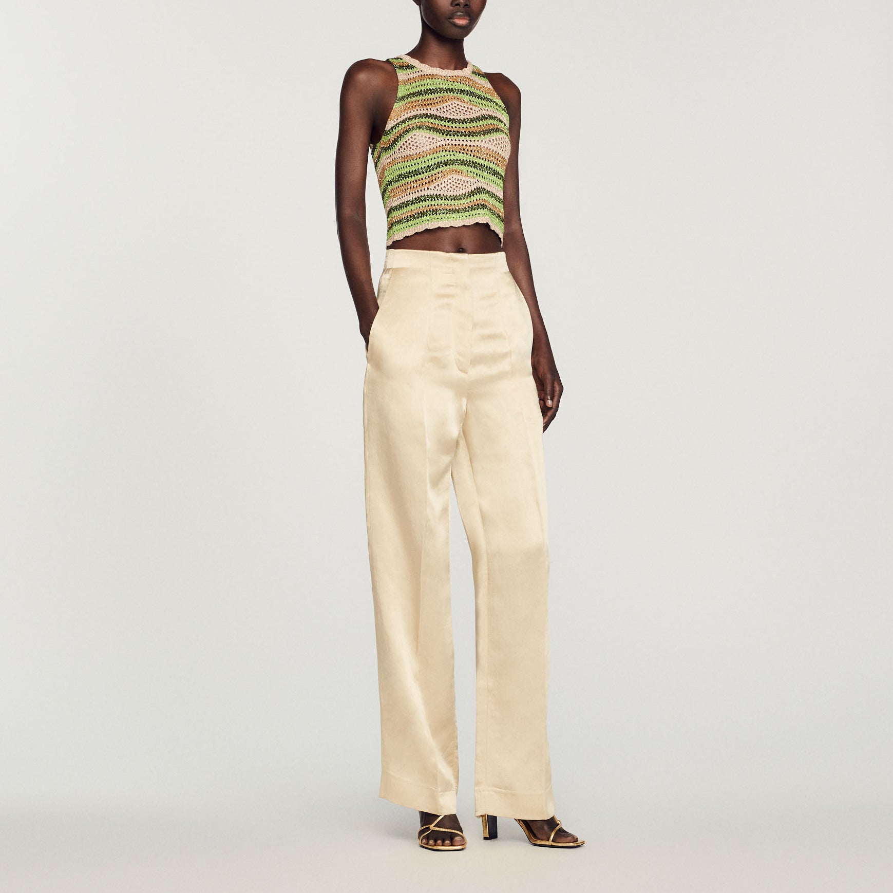 Pantalon taille haute Sandro seconde main