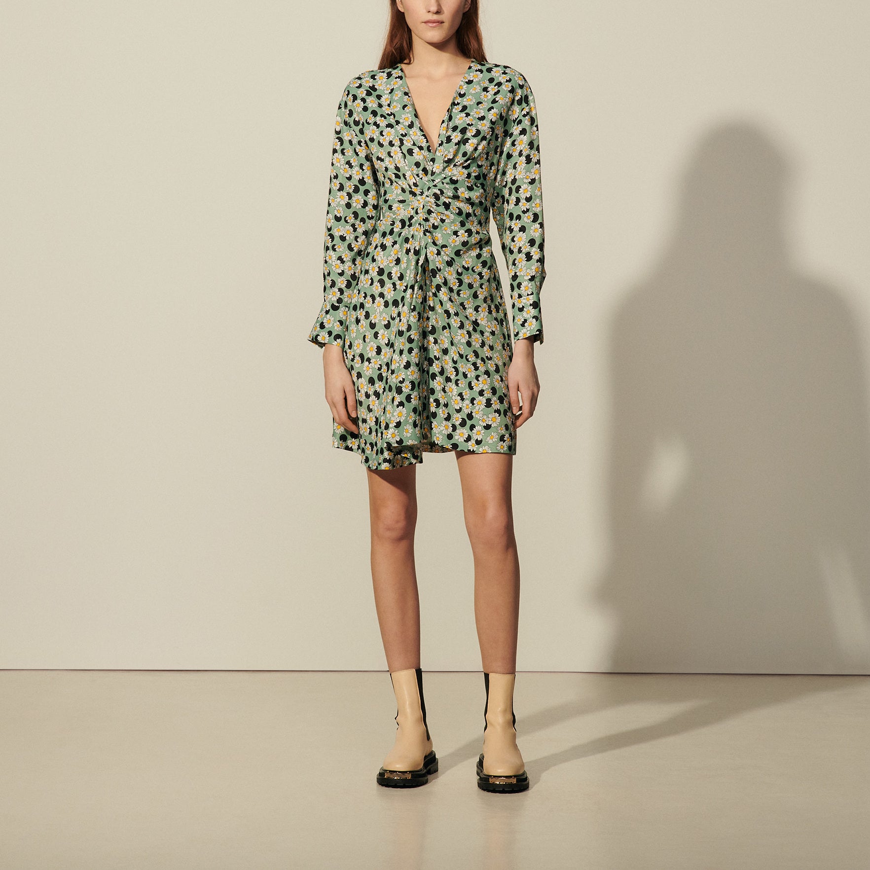 Robe courte imprimée avec fronces Sandro seconde main